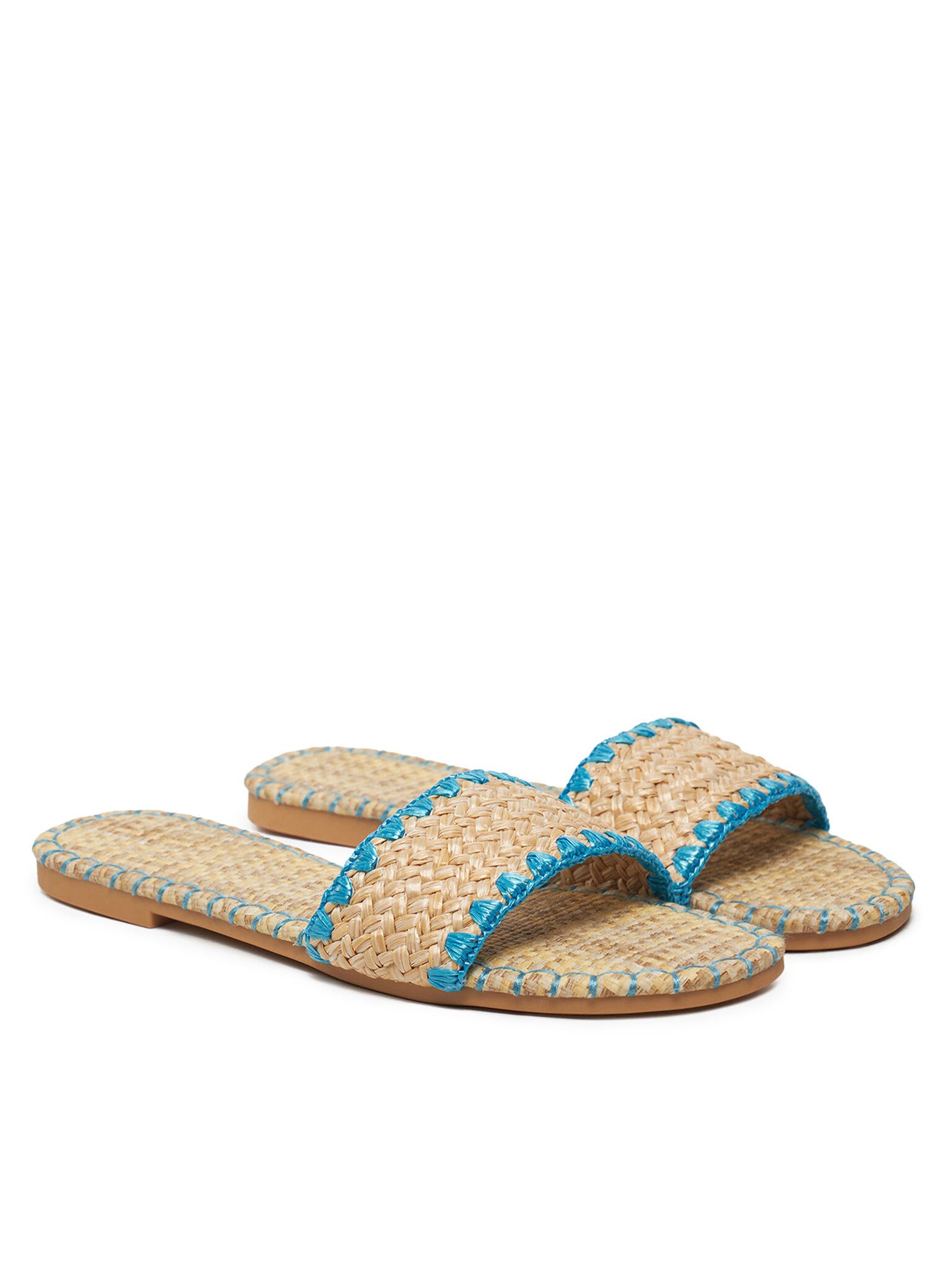 DeeZee Deezee Damen-Flip-Flops Beige, Blau BP6097-5 Badepantolette