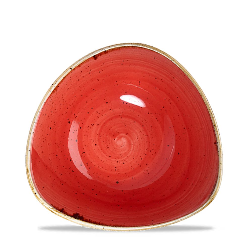 Churchill Schale Super Vitrified Stonecast Berry Red Bowl Dreieck, 23,5 cm, Porzellan
