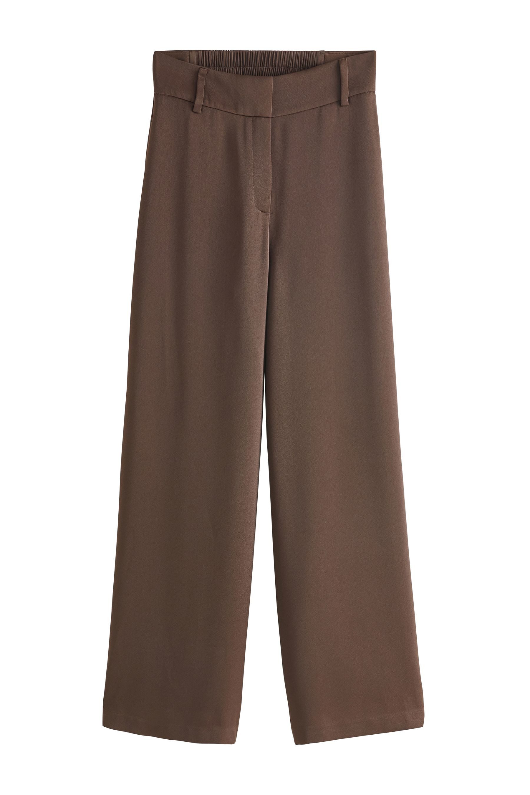 Dehnbund-Hose Satin-Hose mit weitem Bein, elastischer Rückenbund