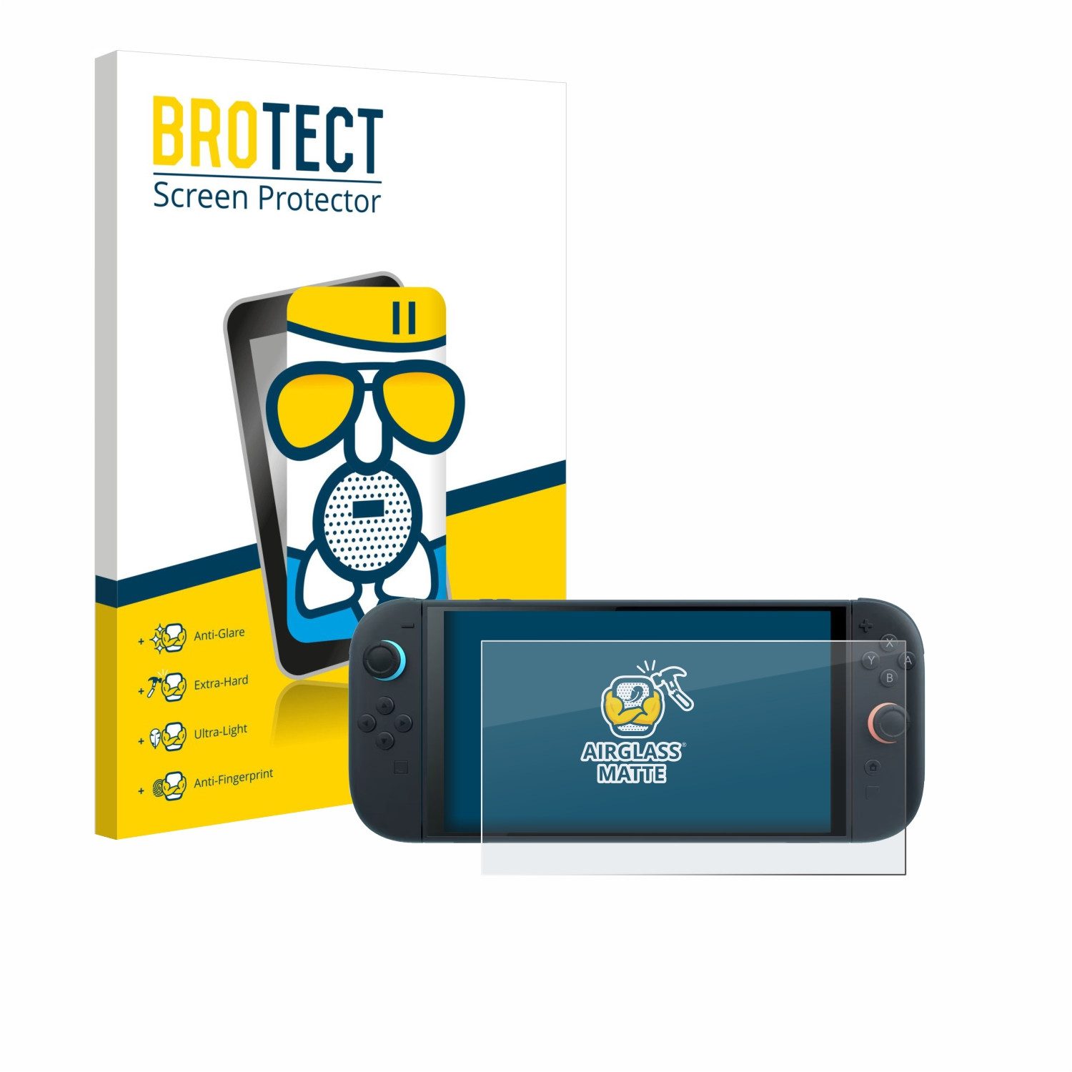 BROTECT Displayschutzglas Schutzglas für Nintendo Switch 2, 1 Stück, Schutzfolie Display Schutz Glas Folie matt