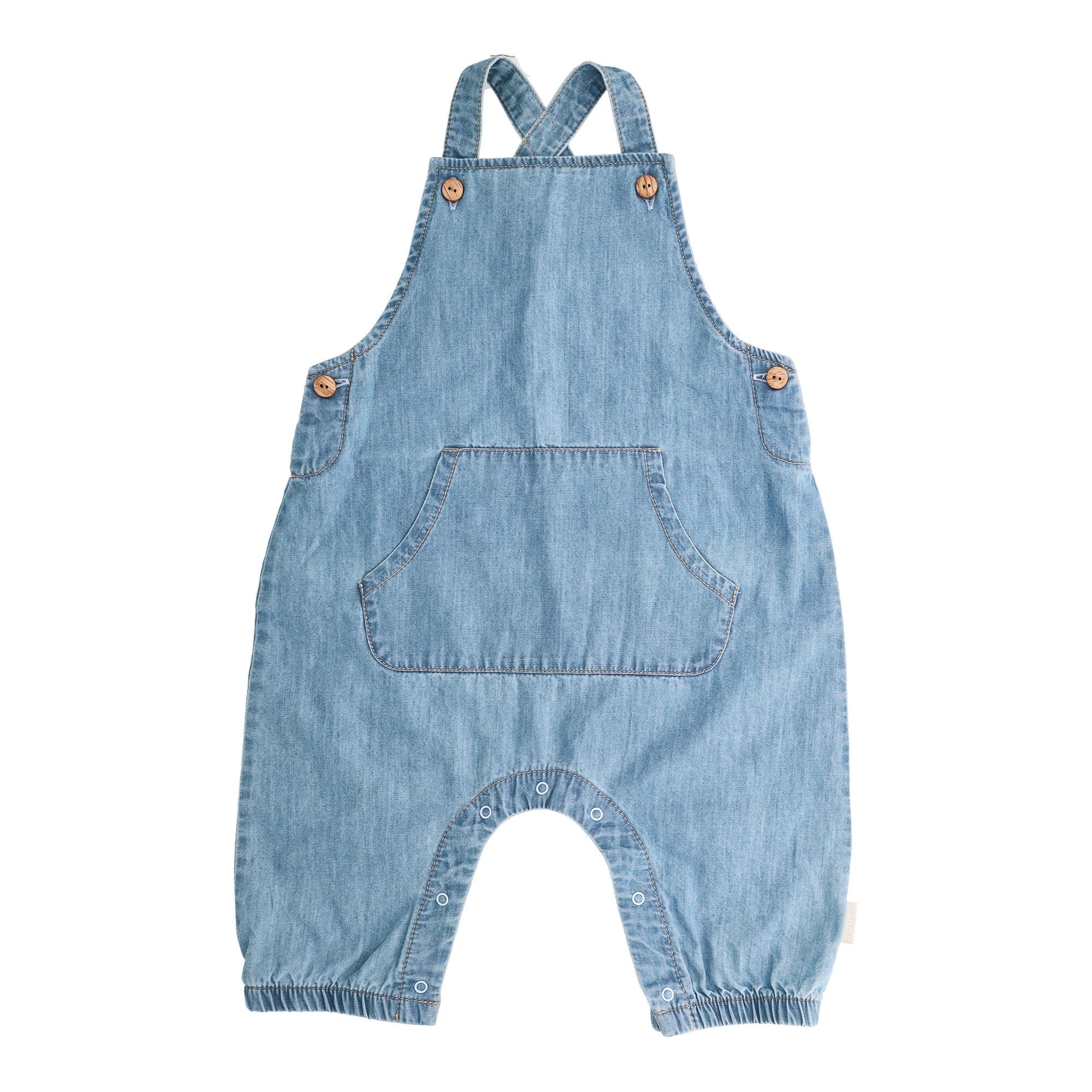 MAXIMO Schlupfhose (1-tlg) Denim-Optik, elastische Beinbündchen, Holzknöpfe, unisex