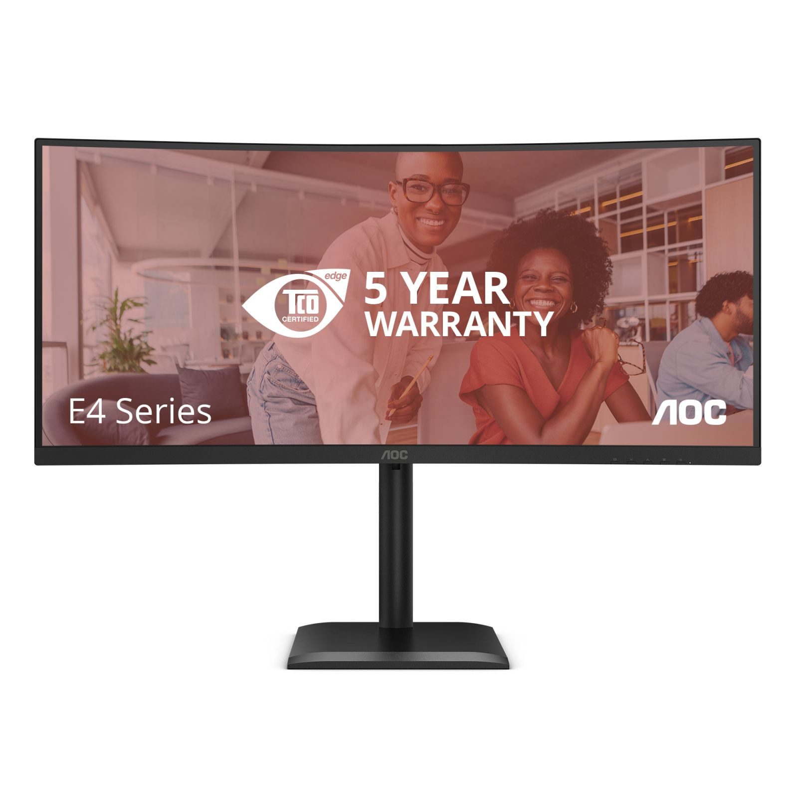 AOC 86,0cm (34) CU34E4CV 21:09 2xHDMI+DP+USB-C Curved blk TFT-Monitor (3440 x 1440 px, UltraWide Quad HD, 4 ms Reaktionszeit, 120 Hz, VA, Curved, Lautsprecher, HDCP, HDR, Kopfhörerbuchse, Höhenverstellbar)