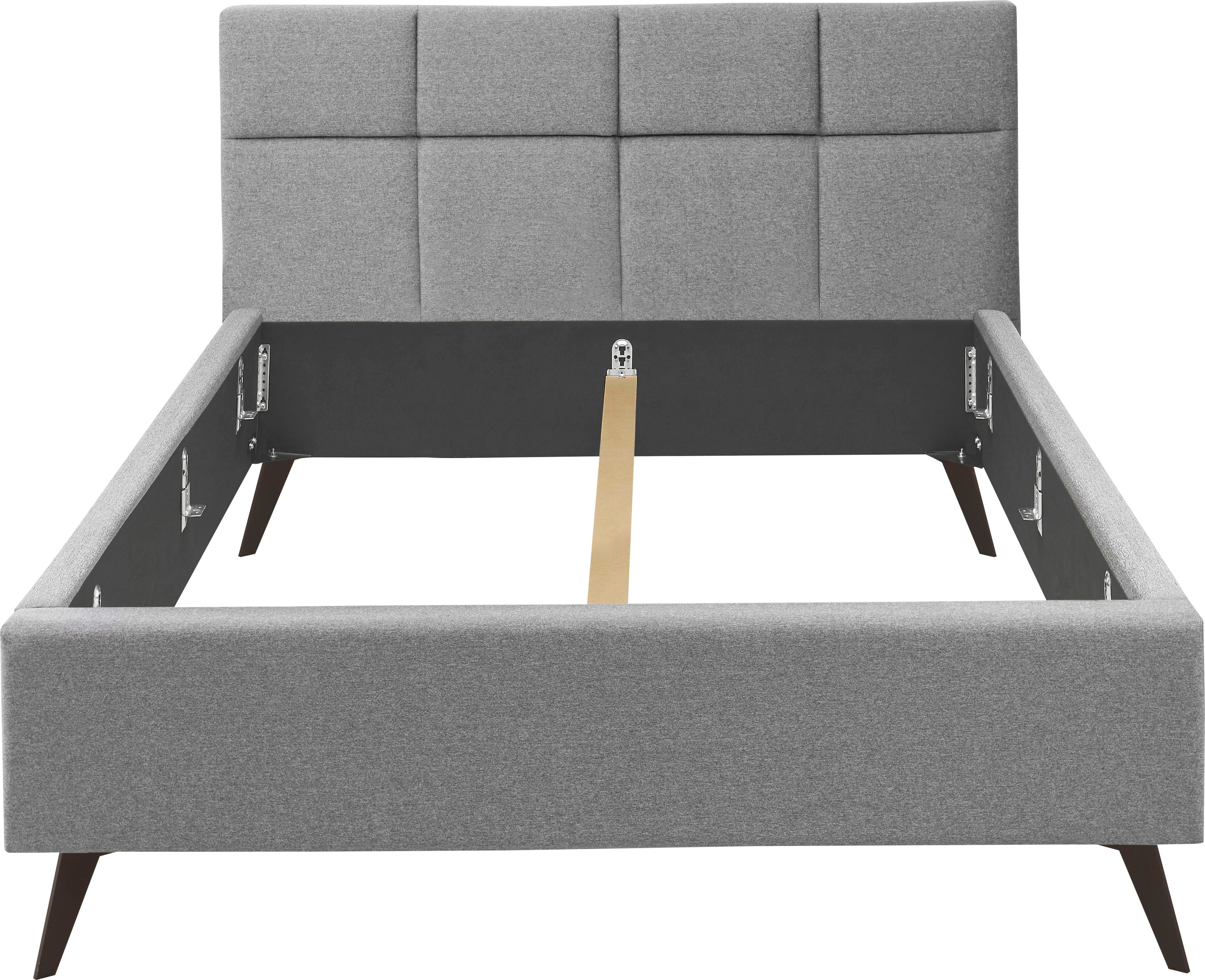 set one by Musterring Polsterbett Cary, wahlweise mit Matratze und Lattenrost, Füße Metall schwarz