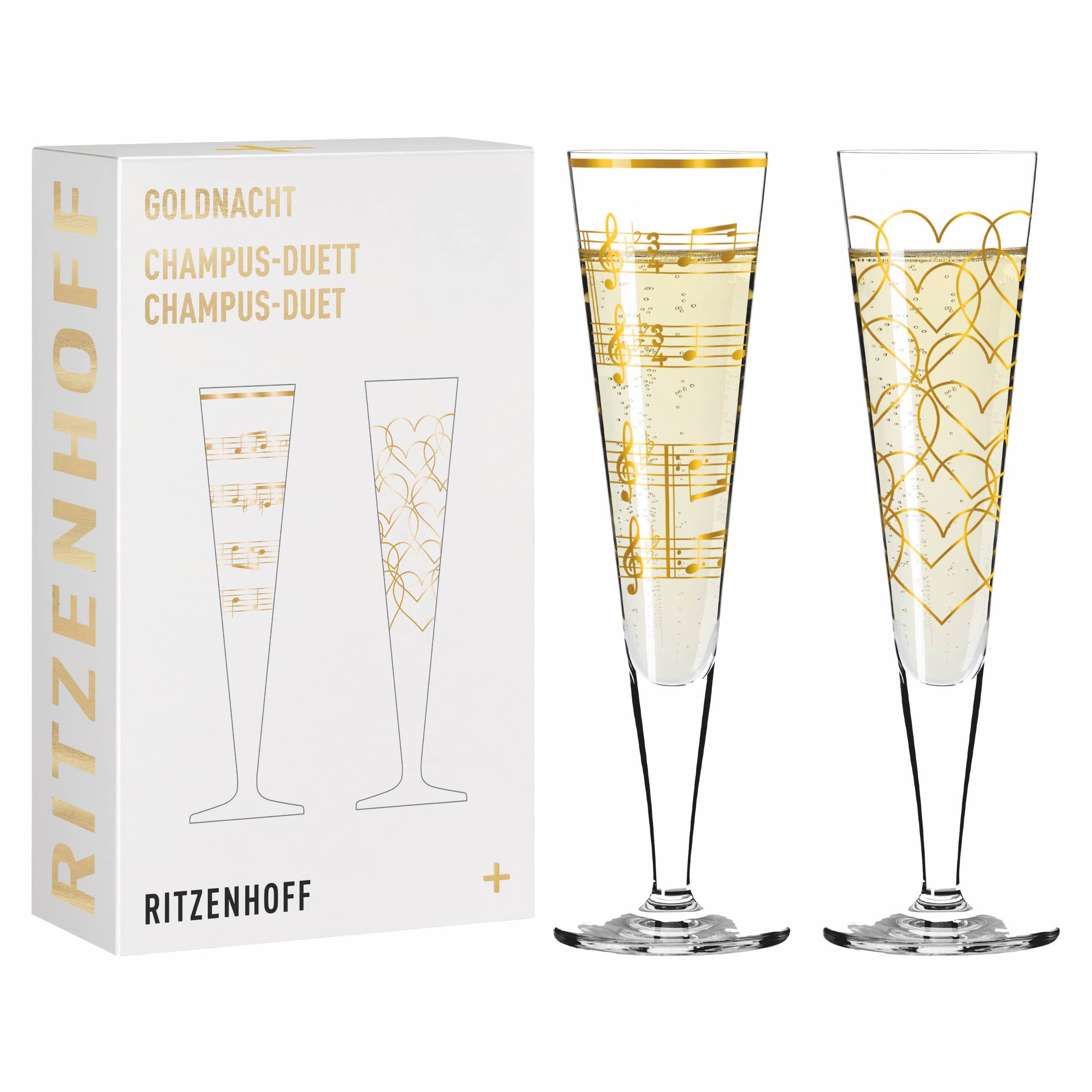 Ritzenhoff Champagnerglas Goldnacht, Kristallglas