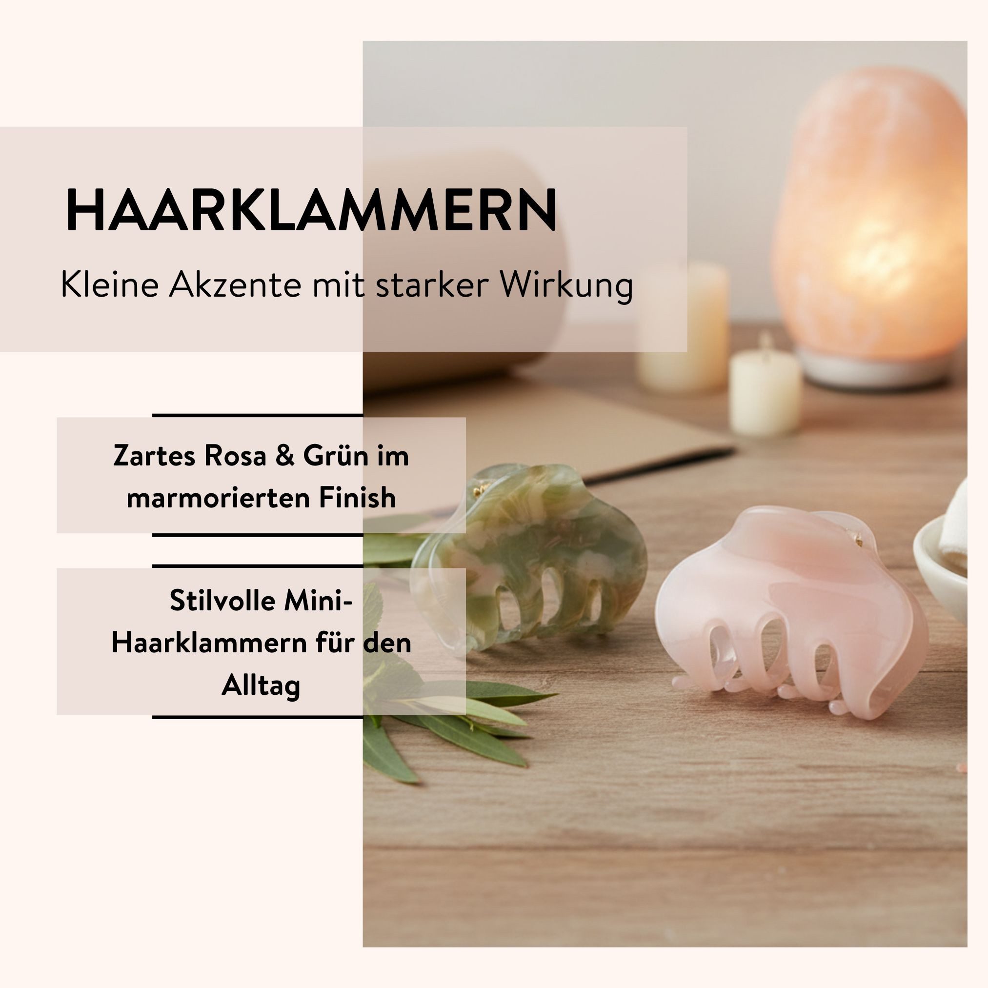 PARSA Beauty Haarklammer Lifestyle Pure Balance Haarklammern Marmor-Optik, 2er-Set