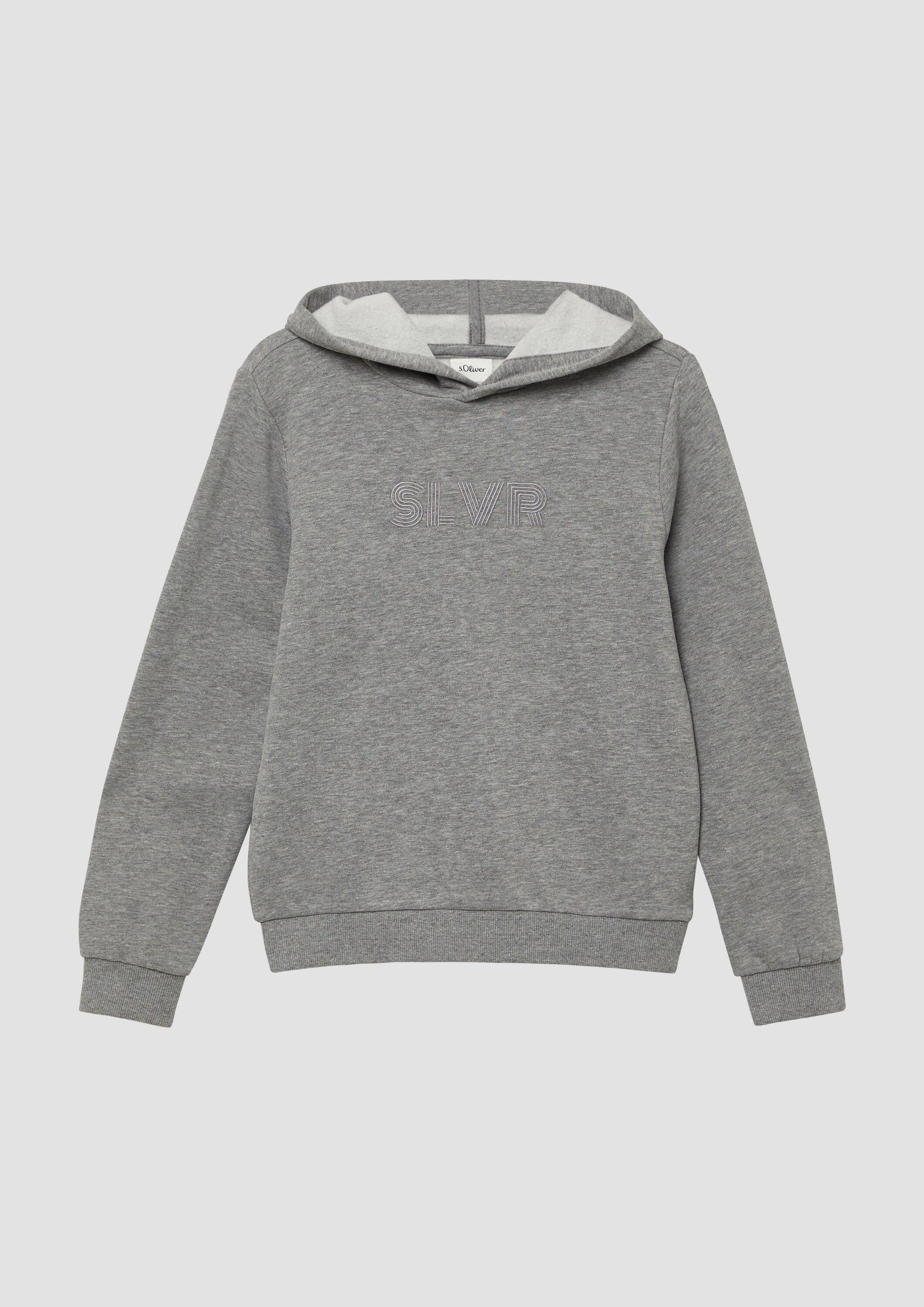 s.Oliver Sweatshirt Sweatshirt Kapuzen-Sweatshirt mit Stickerei und kuscheliger Innenseite