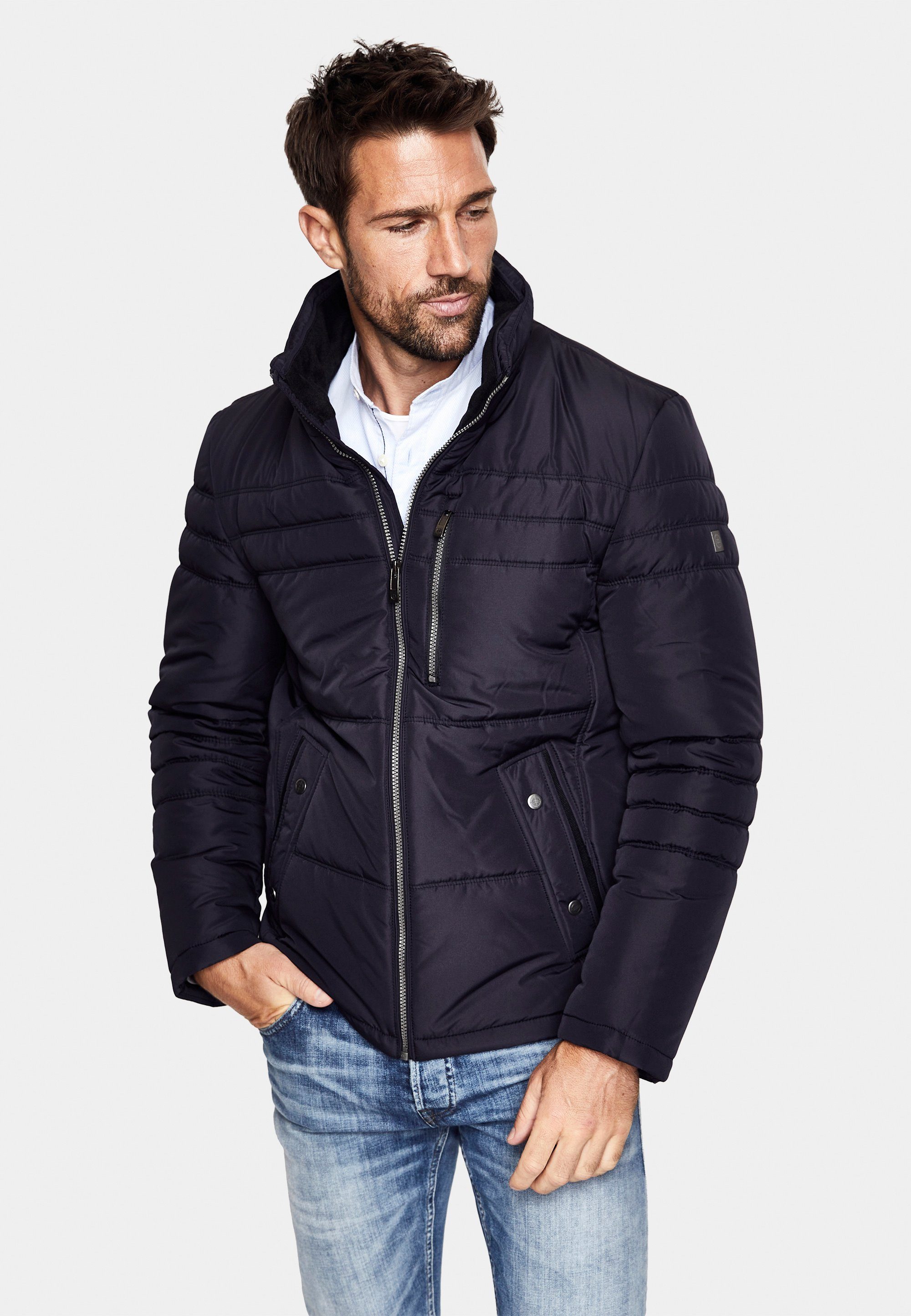 Cabano Steppjacke TECH- DoWN mit Innenkragen dunkelblau am Kuschelfleece