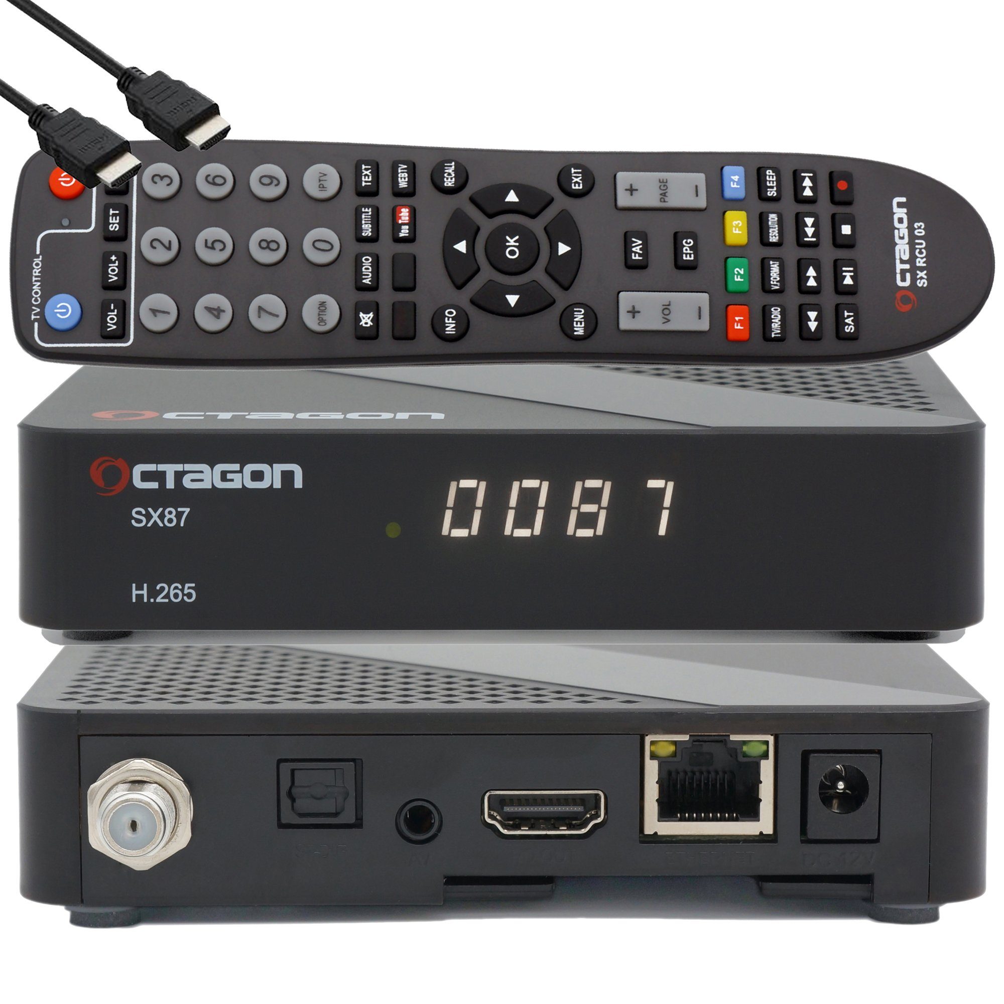 Box SX87 H.265 & - Smart Receiv HEVC S2+IP SAT-Receiver Set-Top OCTAGON OCTAGON HD IPTV Sat