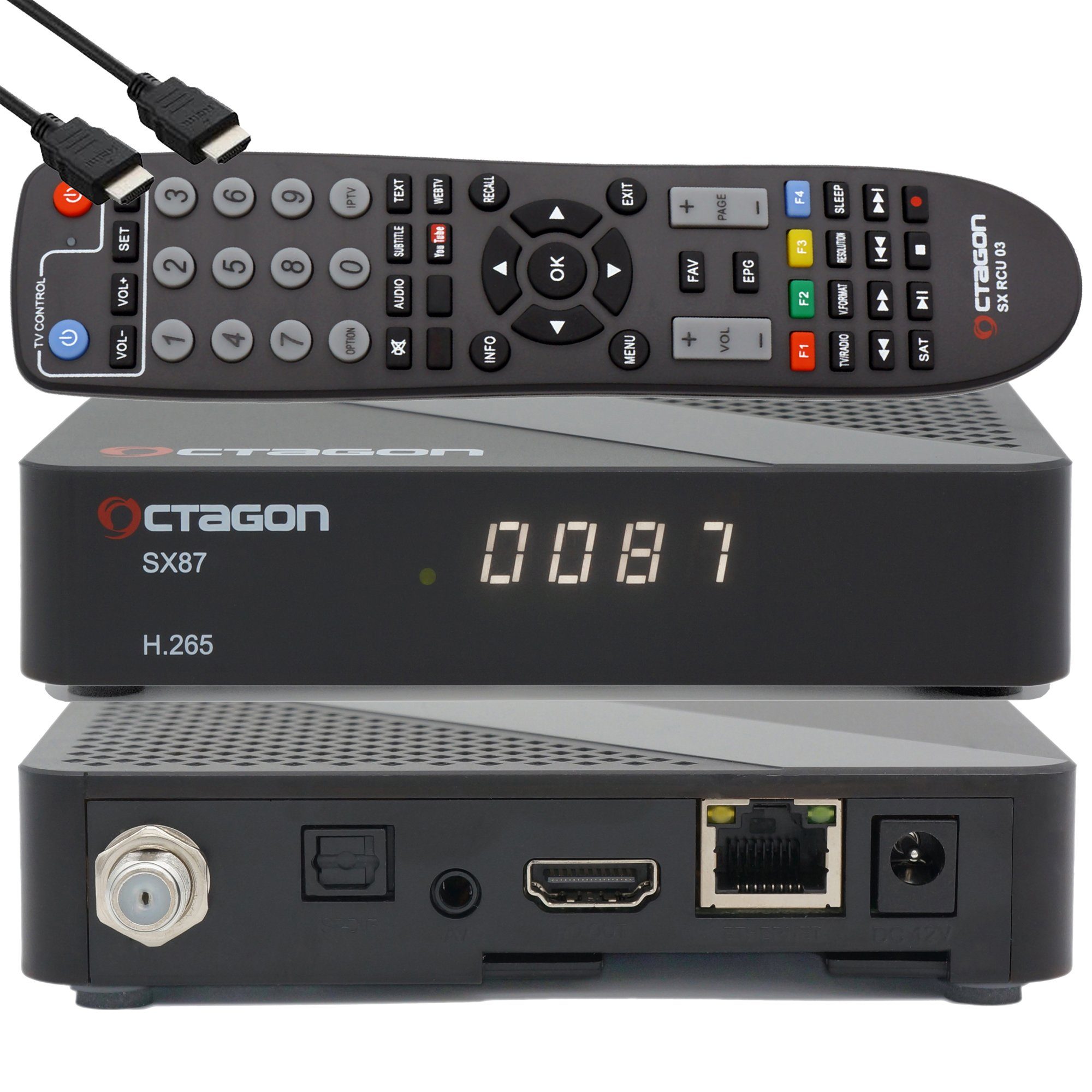 OCTAGON OCTAGON SX87 HD H.265 S2+IP HEVC Set-Top Box - Sat & Smart IPTV Receiv SAT-Receiver