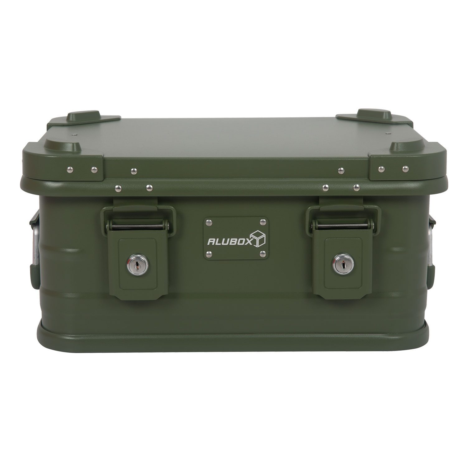 ALUBOX Kiste mit Deckel Metallkiste Spielzeugkiste Alukiste 18 Liter (Abmessungen 42 x 32 x 20 cm), 7 verschiedene Farben - stapelbar & abschließbar