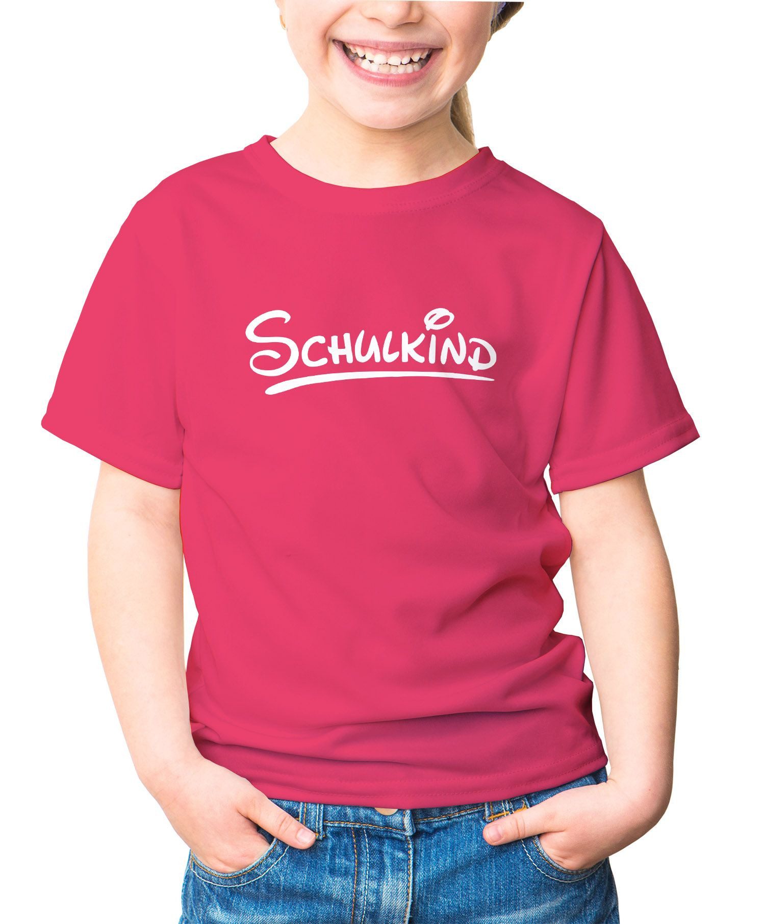 Print-Shirt Kinder T-Shirt Mädchen Aufdruck Schulkind Geschenk zur Einschulung