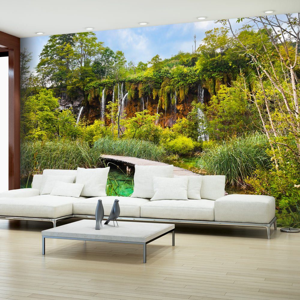 KUNSTLOFT Vliestapete Green oasis 1x0.7 m, halb-matt, lichtbeständige Design Tapete