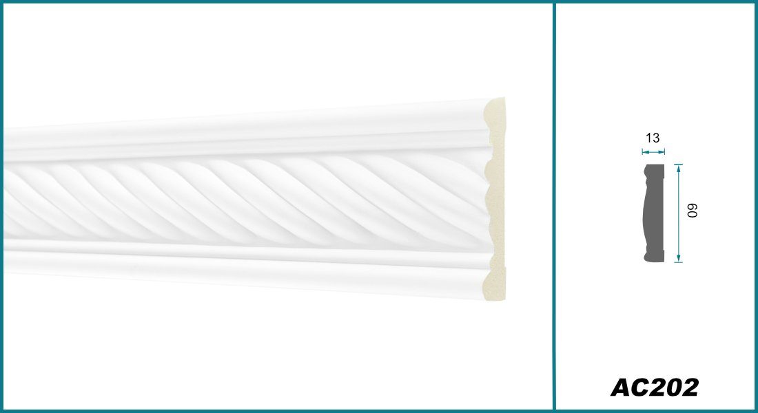 Hexim Perfect Stuckleiste AC 202, Flachprofile aus PU Serie 1 - Stuckprofil günstig online kaufen