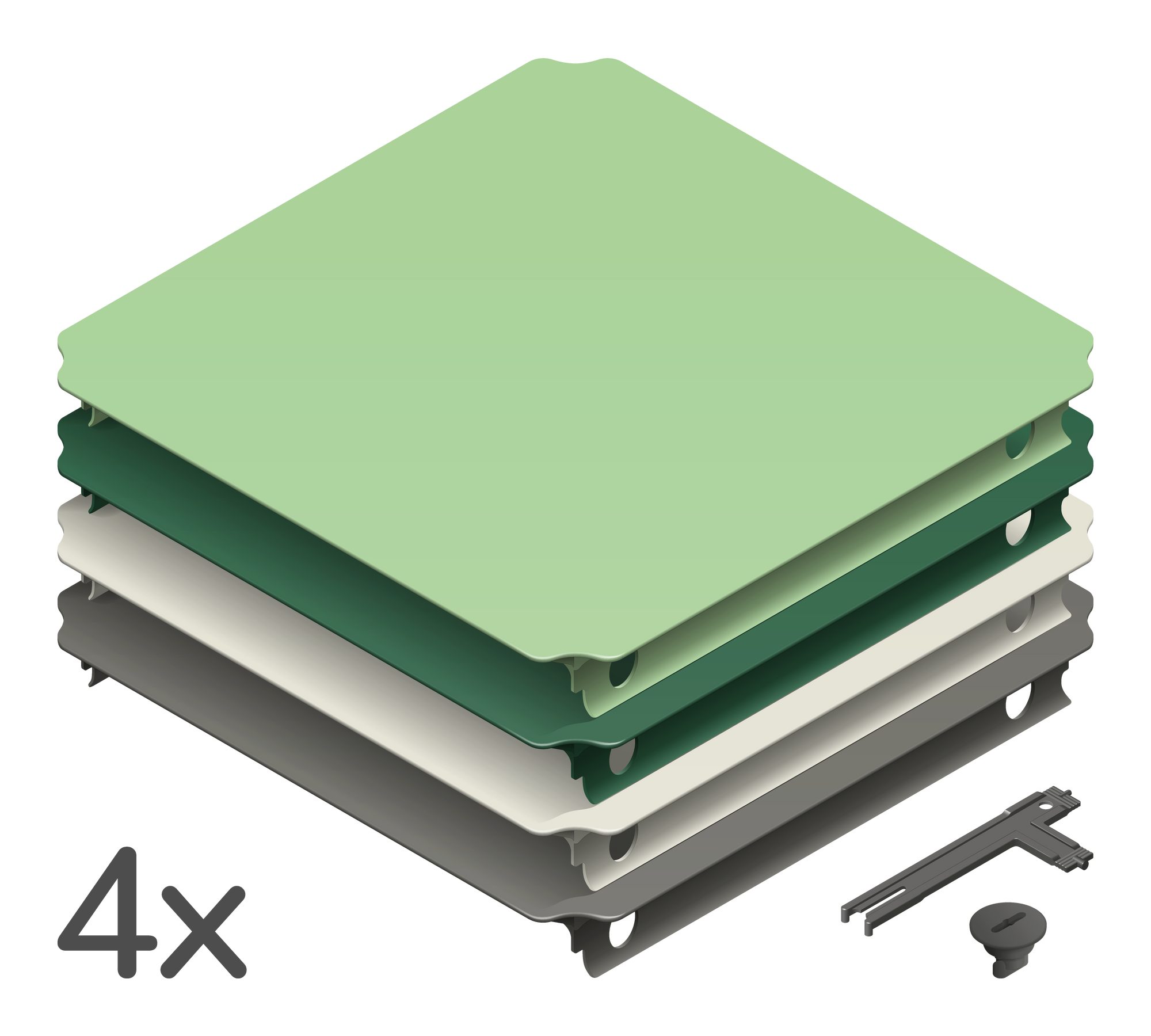 QUADRO Klettergerüst Plattenset S