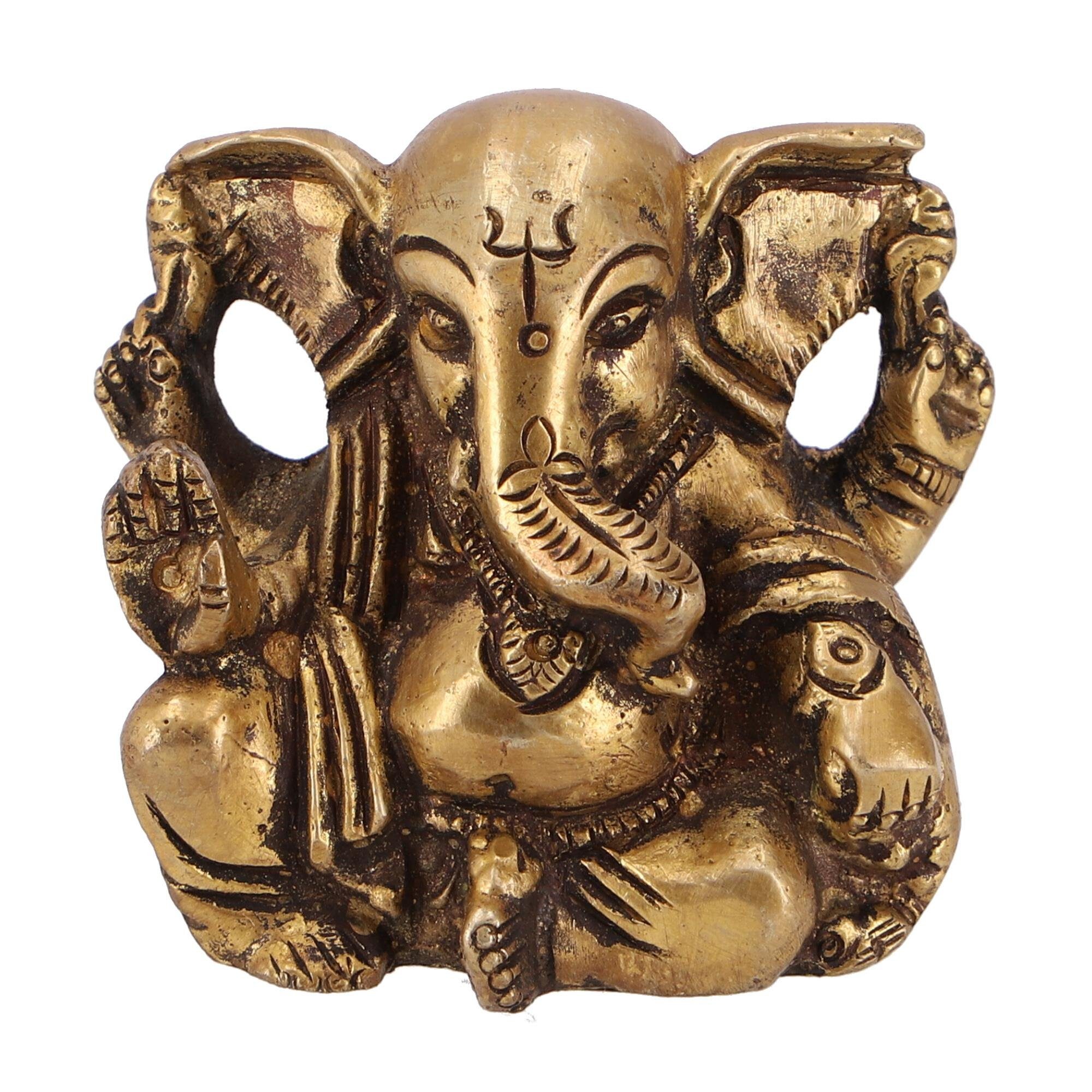 Ganesha Messingfigur Baby Statue, 5,5.. Dekofigur Guru-Shop Ganesha