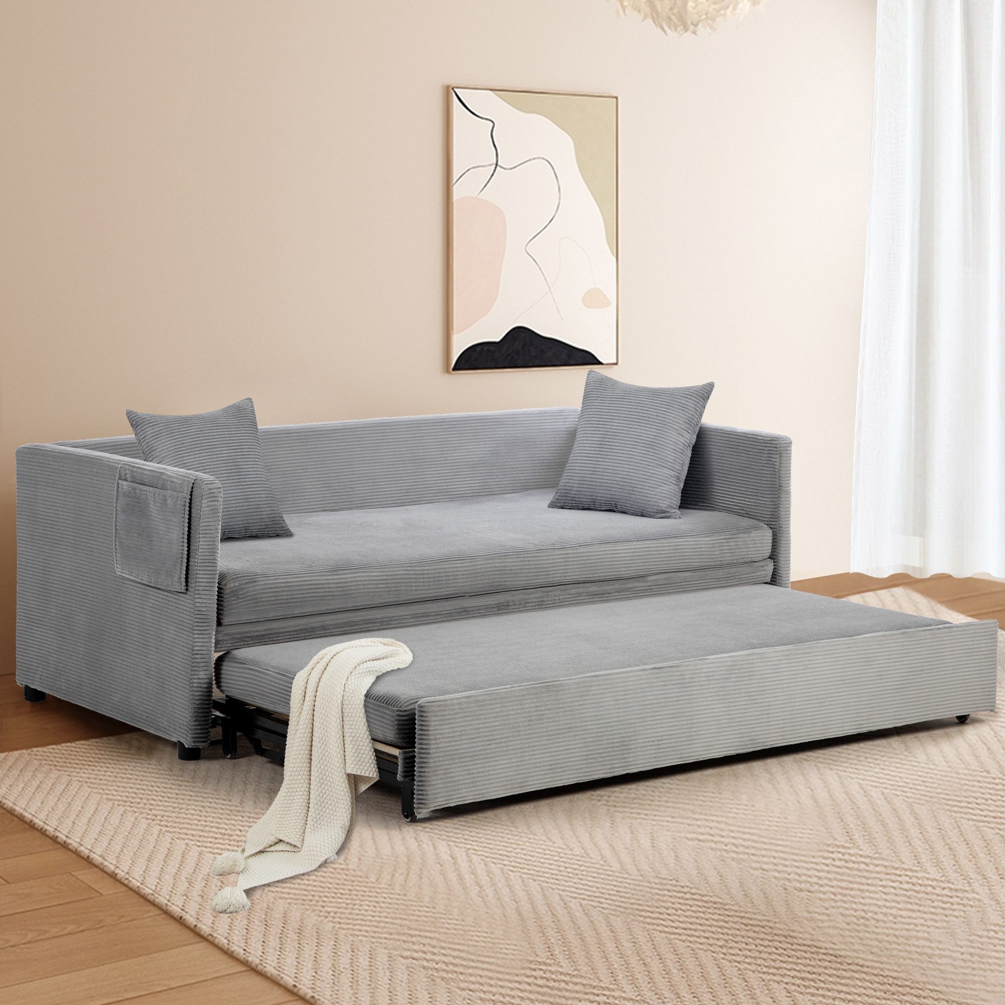 HOMYEDAMIC Schlafsofa Schlafsofa Doppelbett Schlafsofa 2-Sitzer Sofa Couch, günstig online kaufen