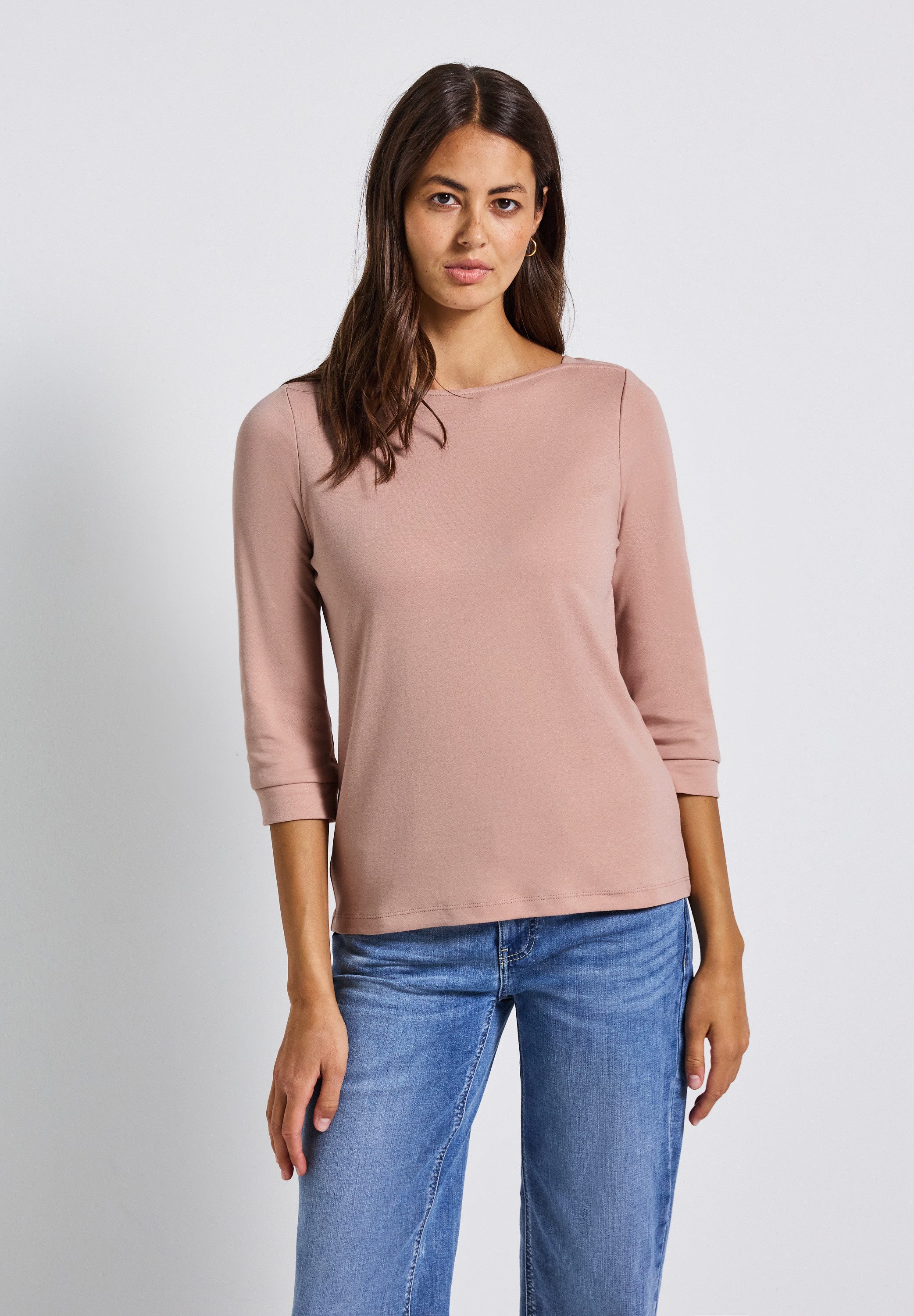 STREET ONE Langarmshirt in Unifarbe günstig online kaufen