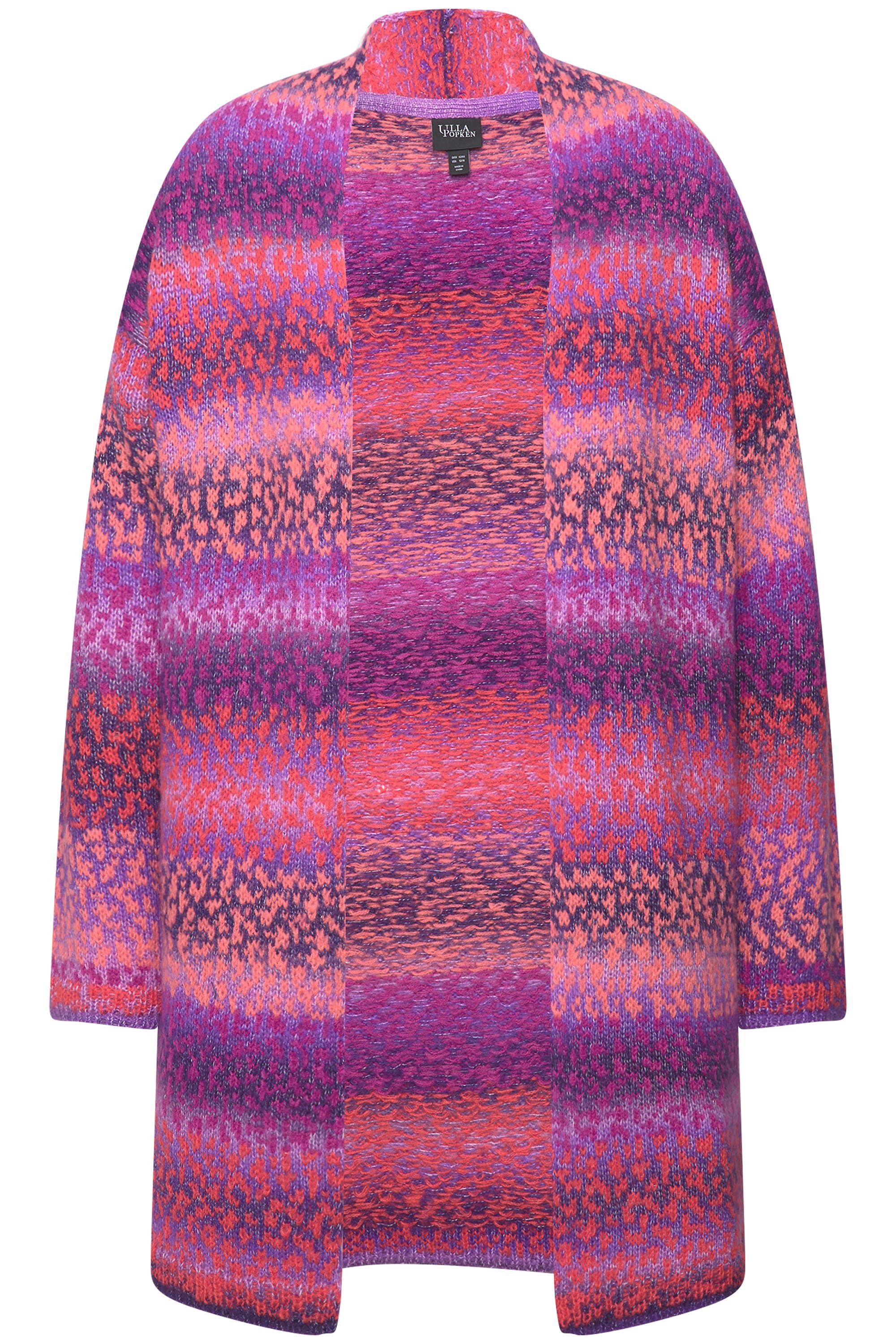 Ulla Popken Strickjacke Strickjacke Farbverlauf Kelchkragen offene Jacke günstig online kaufen