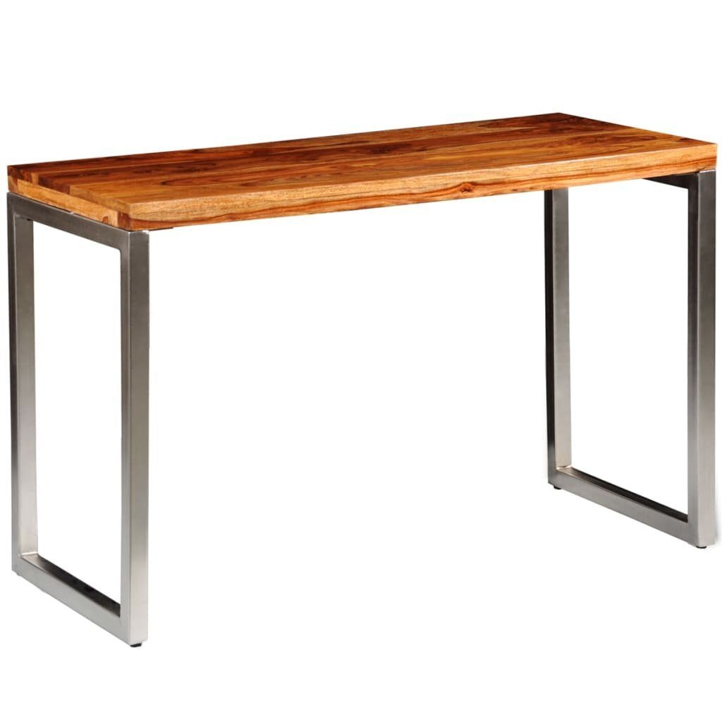 furnicato Esstisch Schreibtisch Massivholz mit Stahlbeinen (1-St)