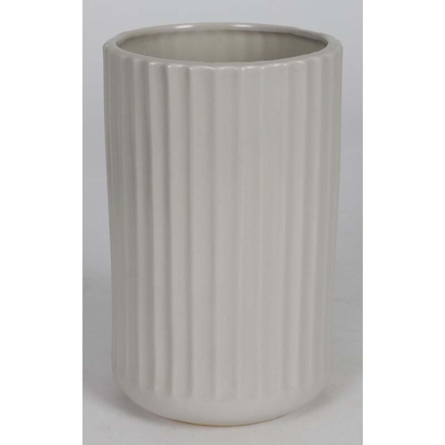BURI Tischvase 6 Stück Keramik-Vasen grau elegantes Rillendesign ø13x21cm Dekoration