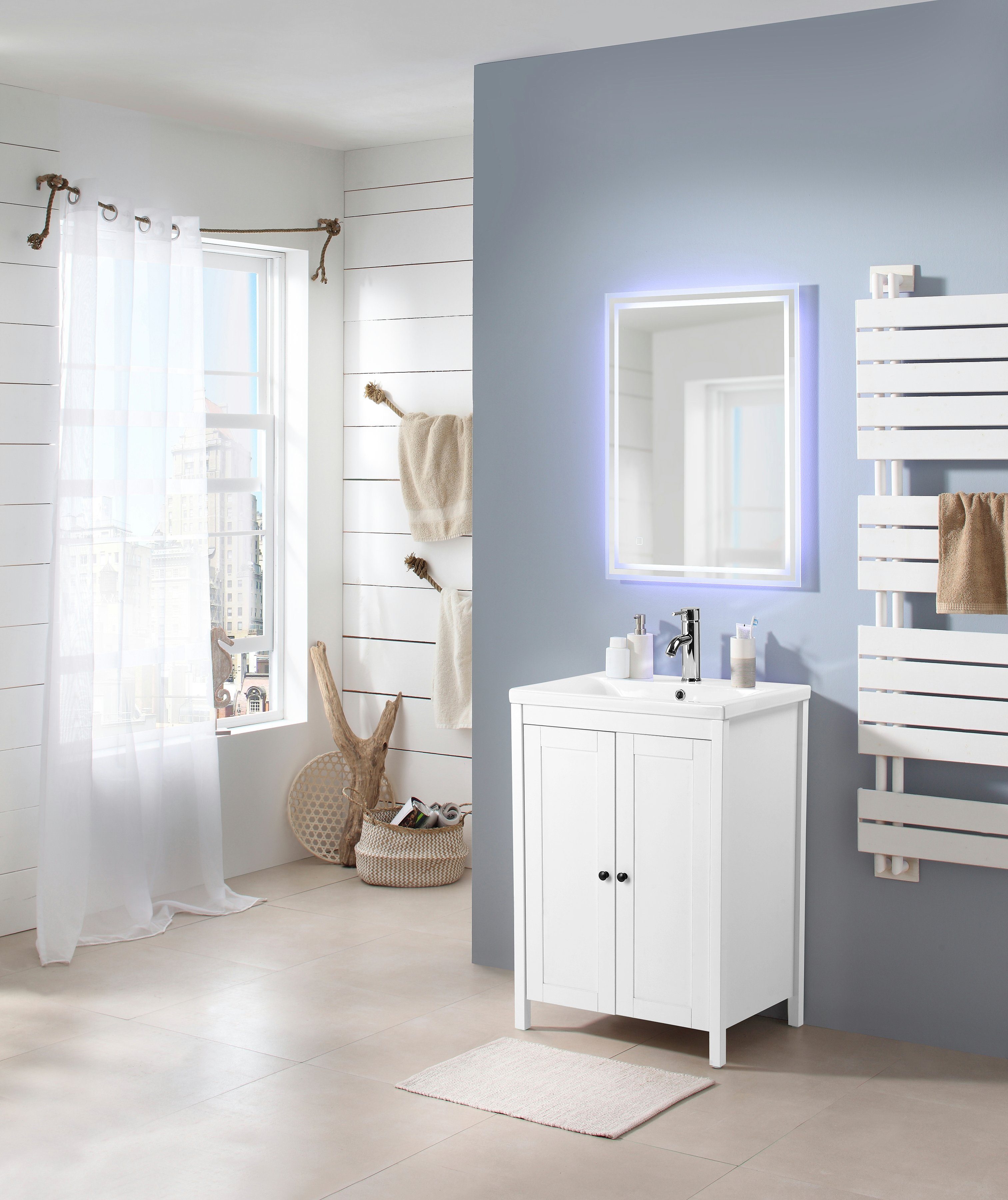 welltime Waschtisch Aalborg, Badmöbel im Landhaus-Stil, Breite 60cm, inkl. günstig online kaufen