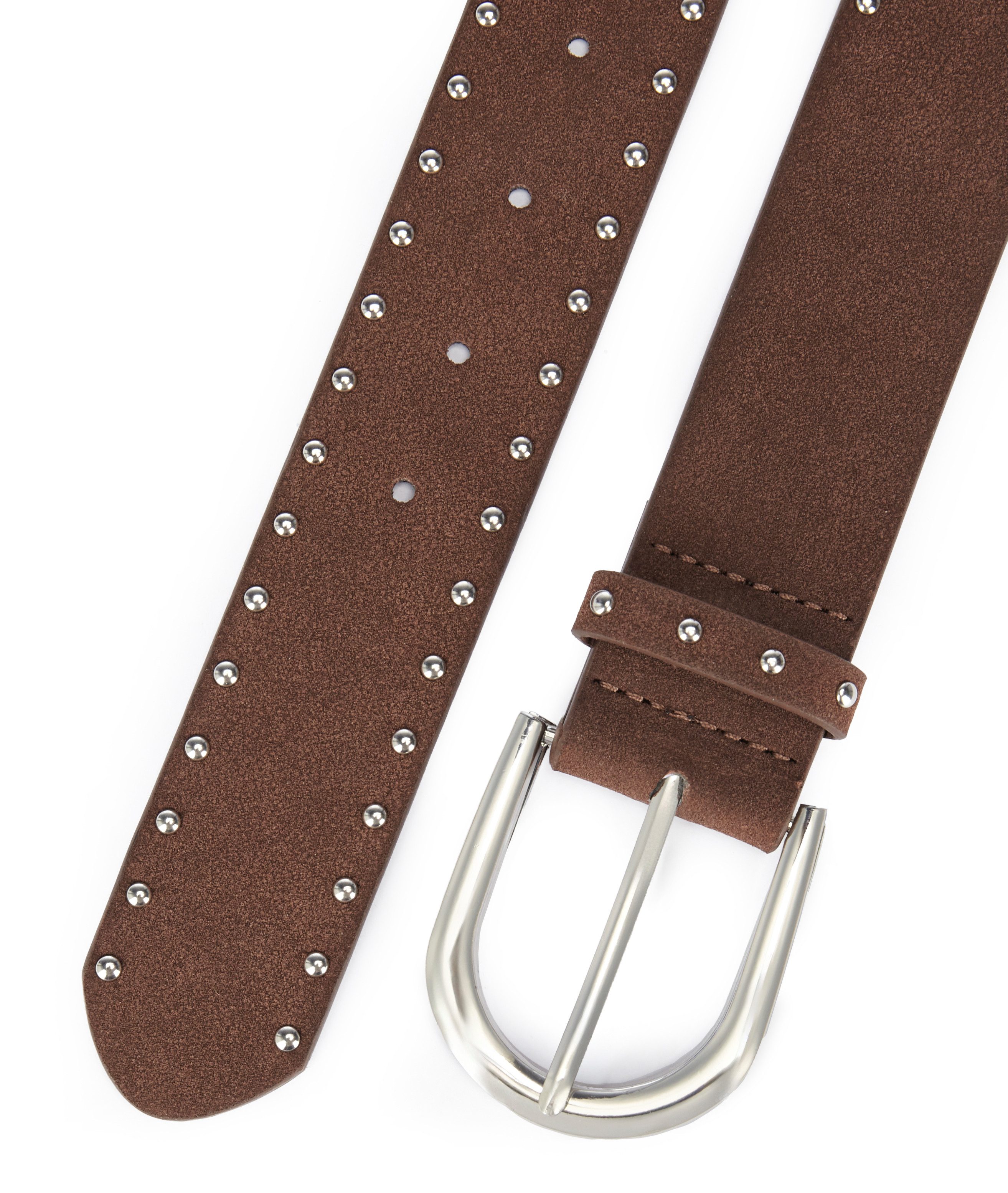 LASCANA Hüftgürtel Nietengürtel, Anzuggürtel, Gürtel, Jeansgürtel, Hosengürtel in Veloursleder-Optik mit kleinen Nieten für Jeans & Hosen
