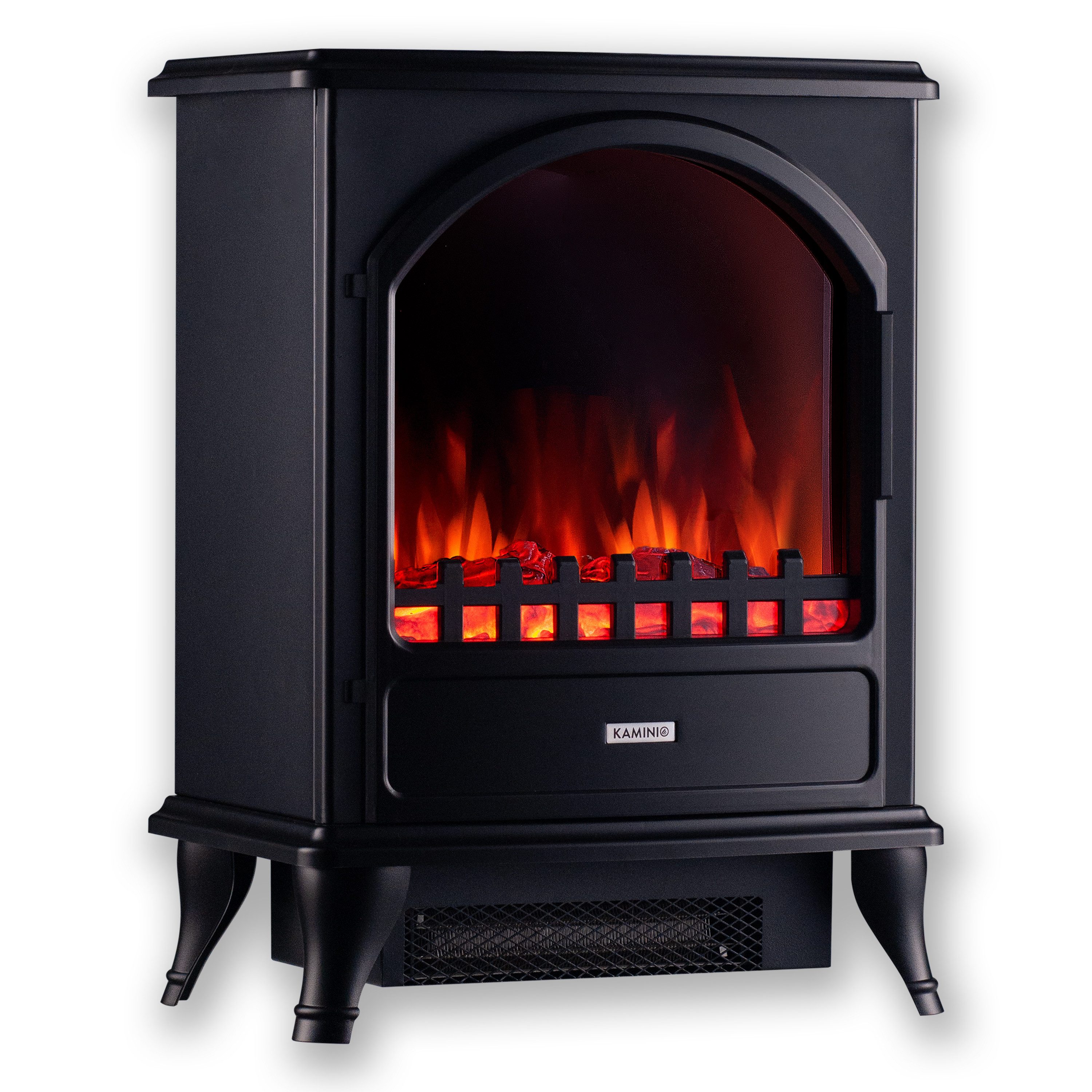 KAMINIO Elektrokamin LENI, Elektrischer Kamin mit 3D-Flammeneffekt, Heizung 1800W