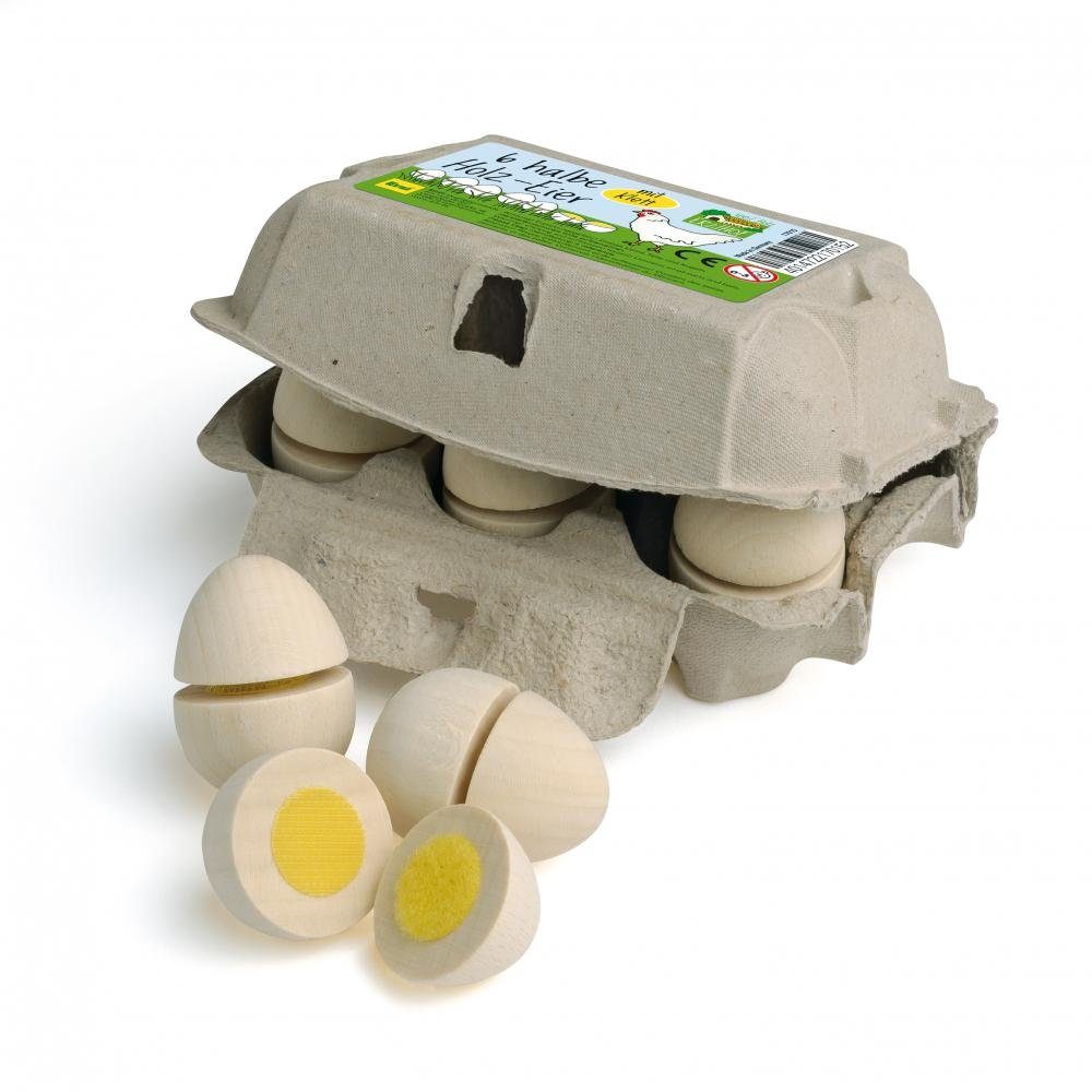 Erzi® Spiellebensmittel Eier zum Schneiden im Karton, Kaufladen, (Set, 6-tlg., 1), Made in Germany