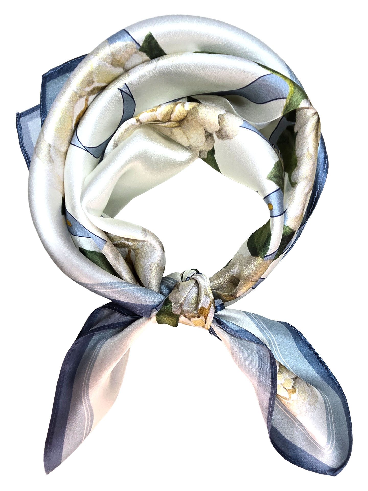 Halstuch Halstuch Damen Nickituch Seidentuch Seidenhalstuch Blau Rosen