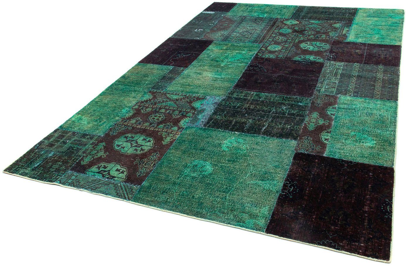 Teppich Patchwork - 270 x 175 cm - mehrfarbig, morgenland, rechteckig, Höhe: 7 mm, Wohnzimmer, Handgeknüpft, Einzelstück mit Zertifikat | Kurzflor-Teppiche