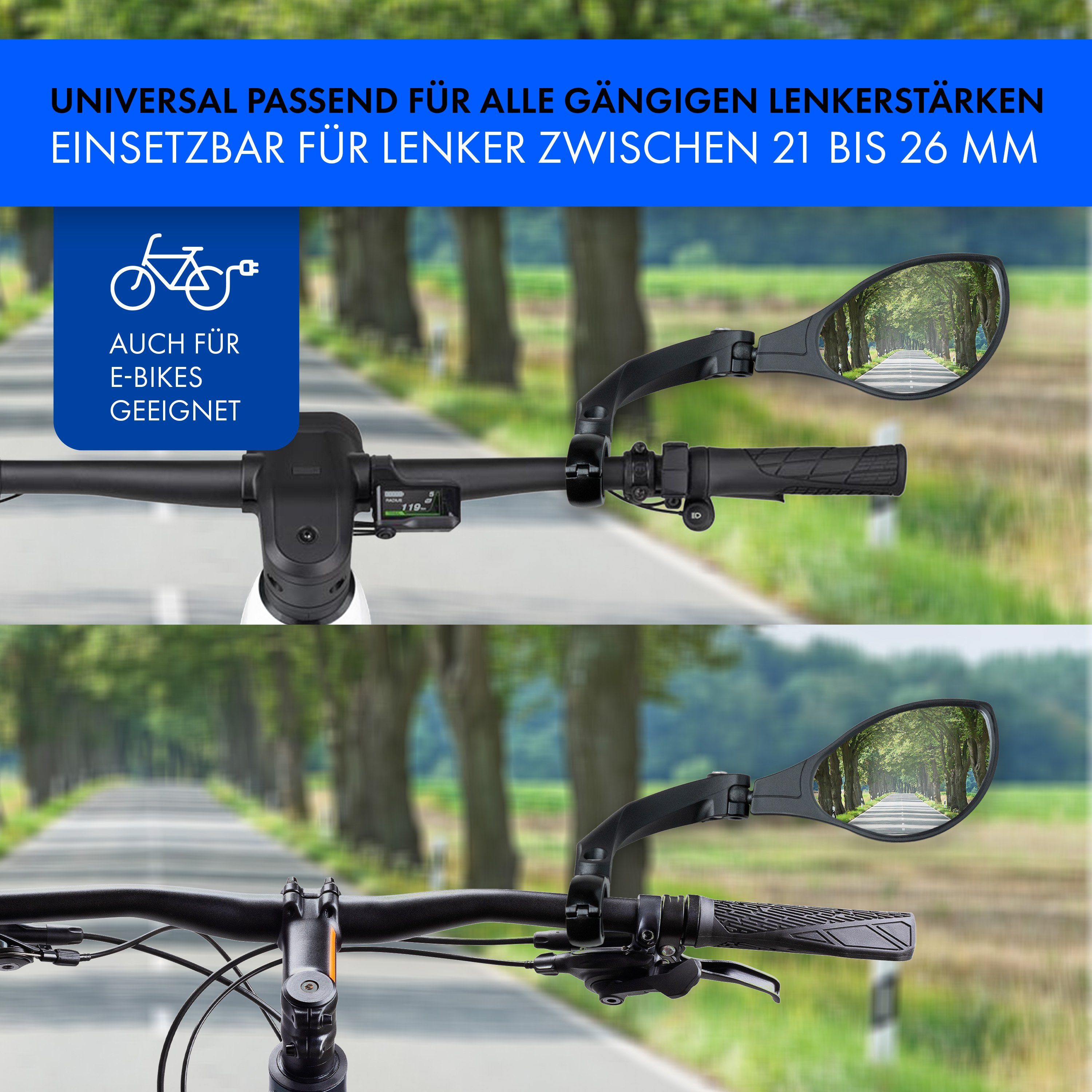 ZIEGER Motorradspiegel Lenkerendenspiegel SOLID 1 M8 kompatibel mit  Kawasaki schwarz