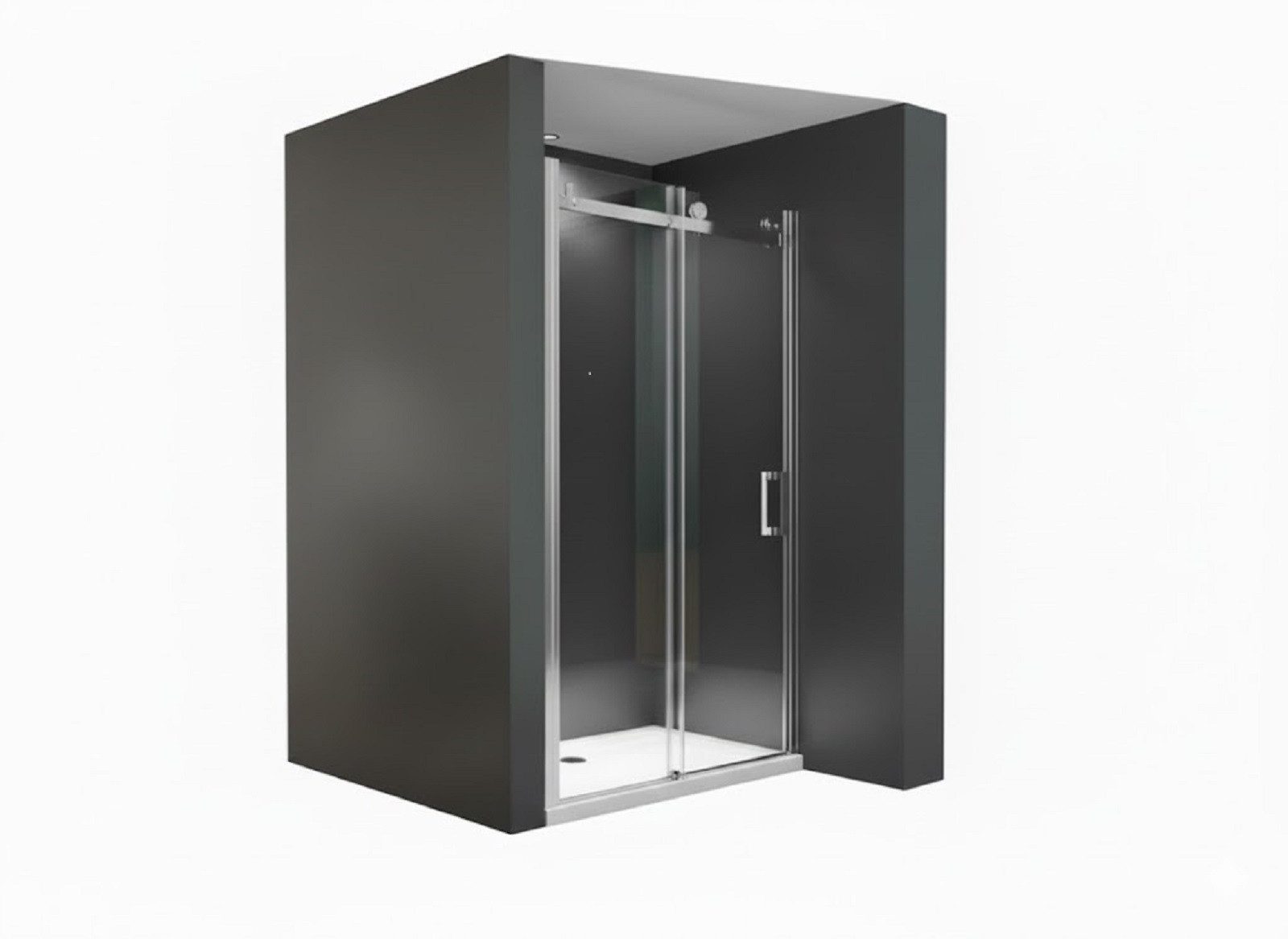 BuyLando.Shop Dusch-Schiebetür Glaswerk Westfalen- Viktoria 125x195cm Nischentür/Schiebetür-Silber, 125x195 cm, Glas