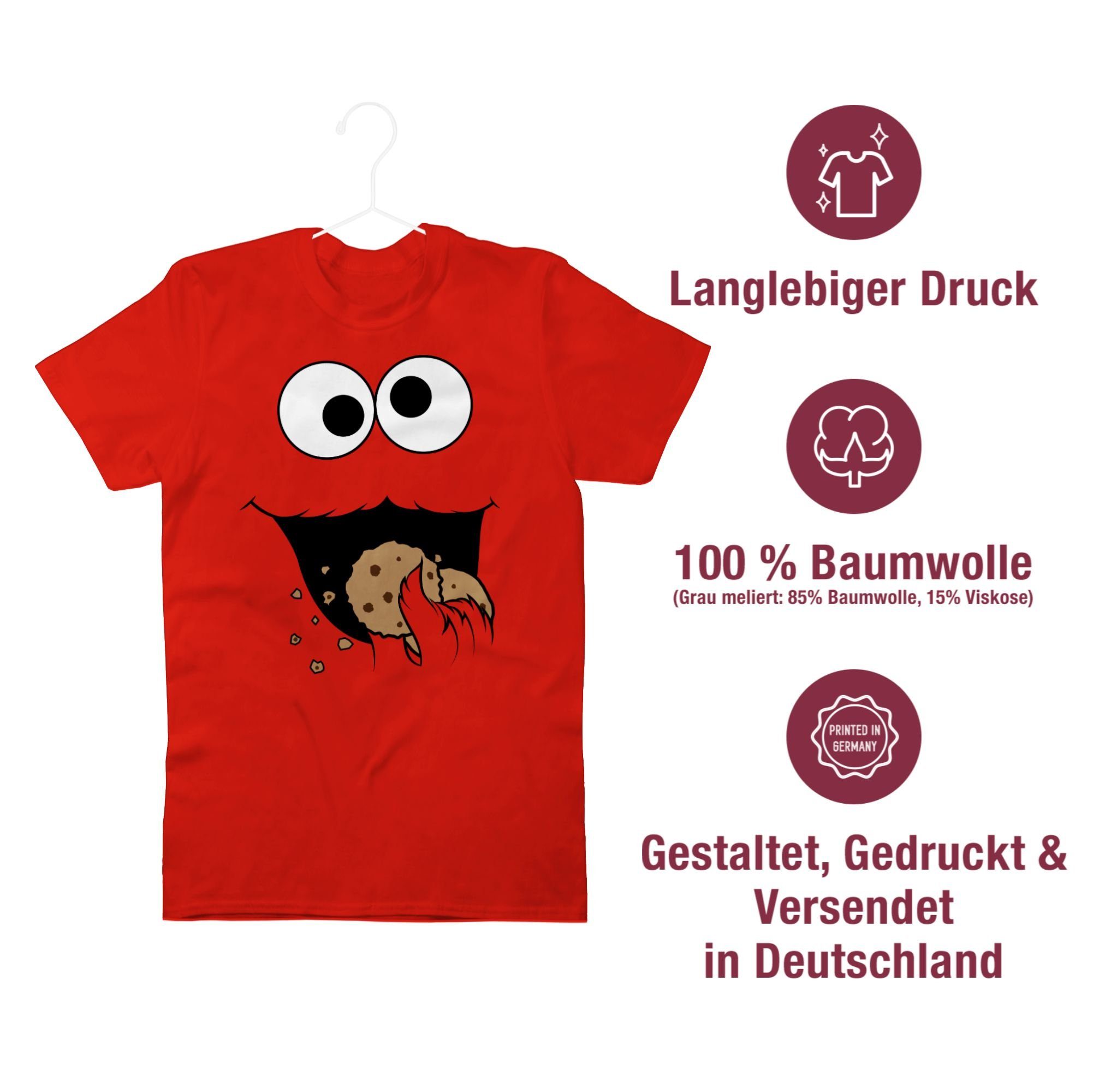 Keks-Monster & Fasching 2 Shirtracer Karneval Rot T-Shirt