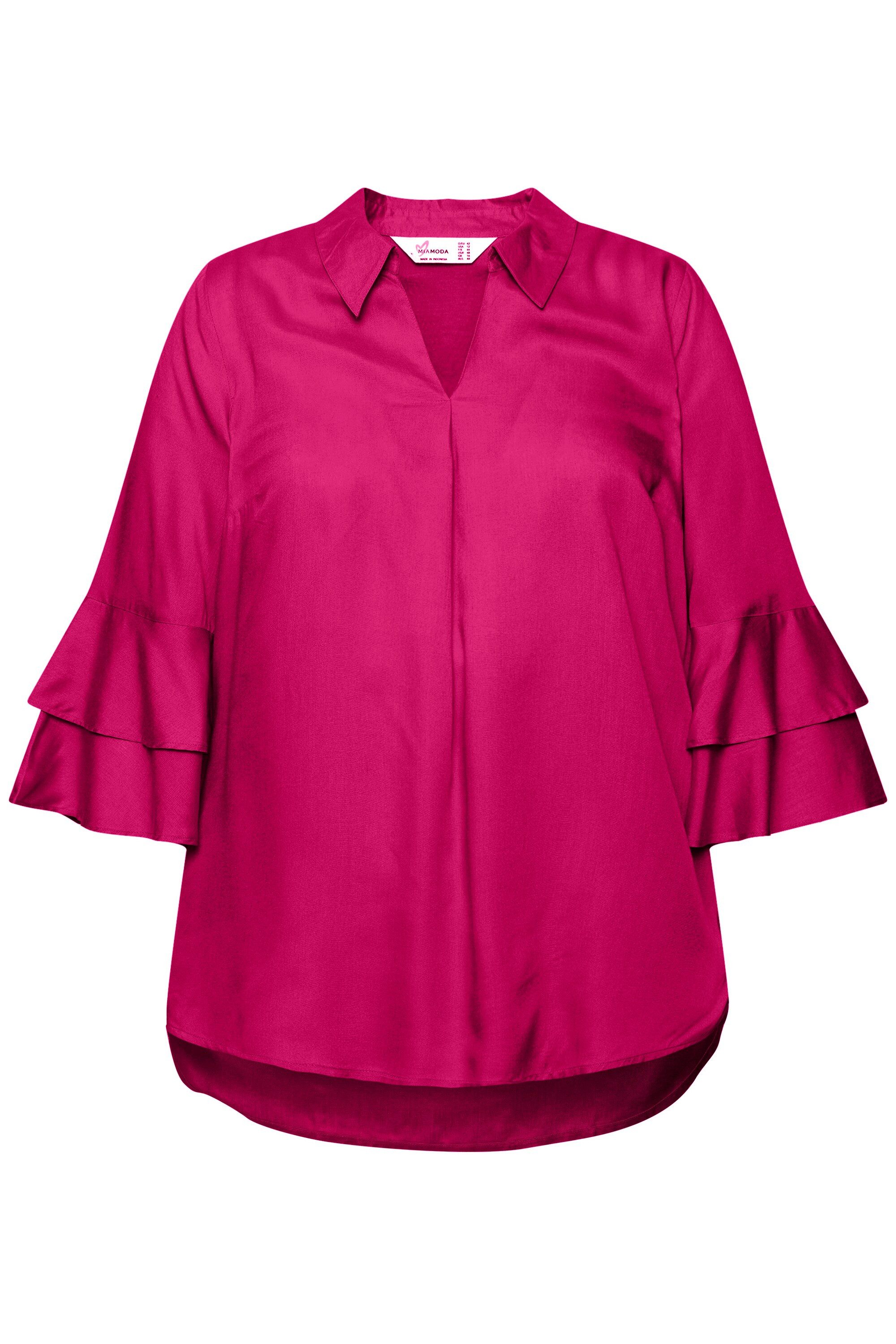 MIAMODA Hemdbluse Bluse A-Linie Satin 3/4-Ärmel günstig online kaufen
