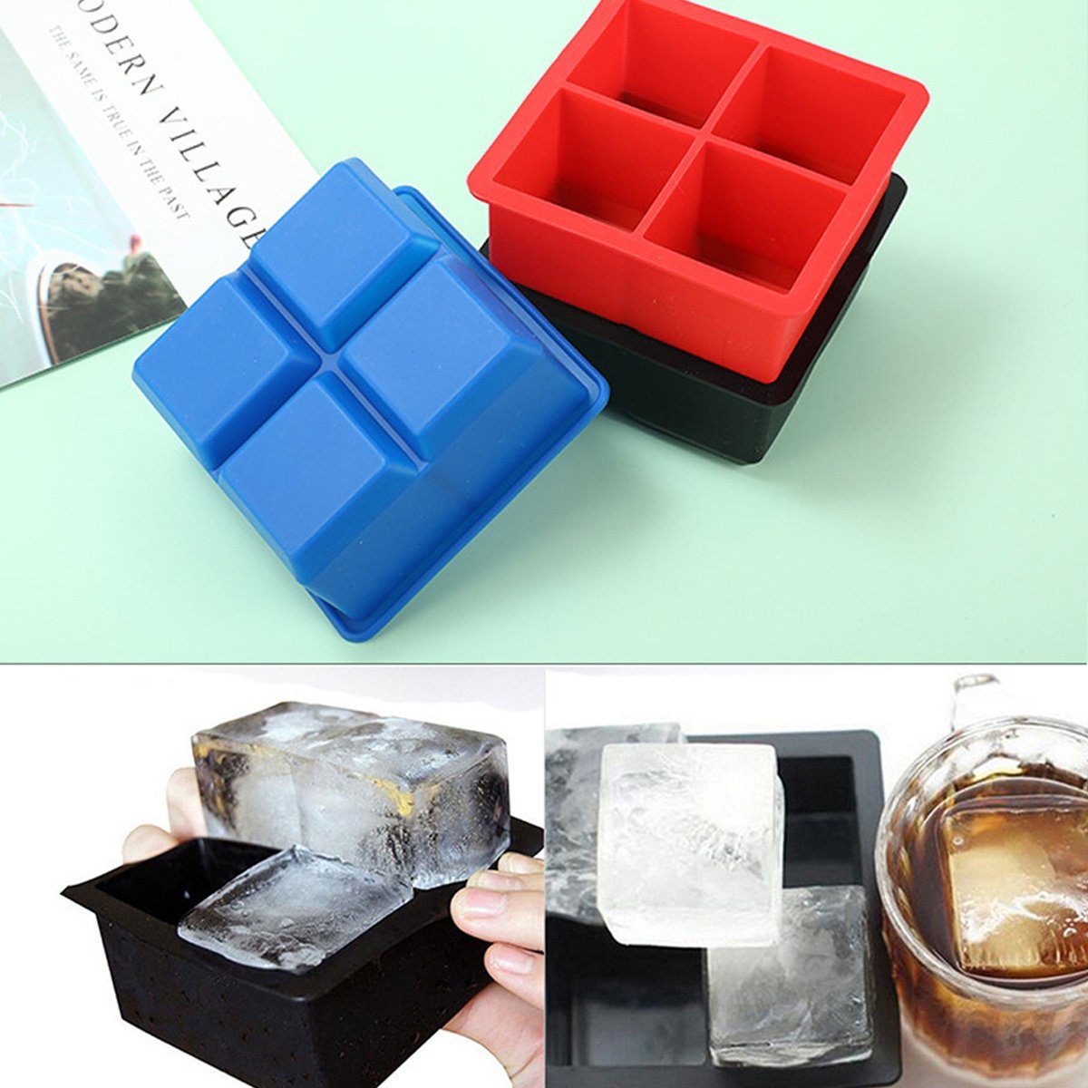 Würfel Eiswürfelform Juoungle - Eiswürfelbehälter Silikon Eiswürfelform