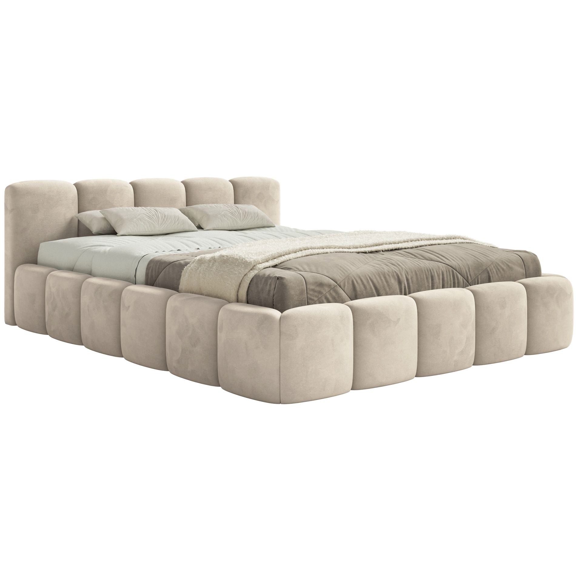 Selsey Polsterbett CLOUDY LOW, Bouclé, Chenille oder Velours, mit/ohne Bettkasten, 140–200 cm