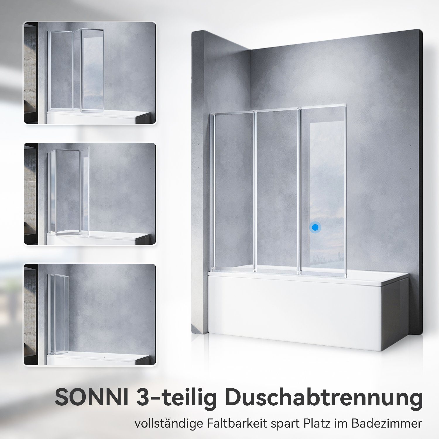 SONNI Badewannenaufsatz Duschwand für Badewanne, Einscheibensicherheitsglas günstig online kaufen