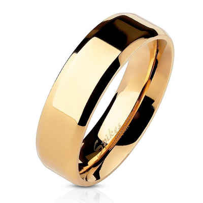 BUNGSA Fingerring Ring abgerundete Kanten Rosegold aus Edelstahl Unisex (Ring, 1-tlg), Damen Herren