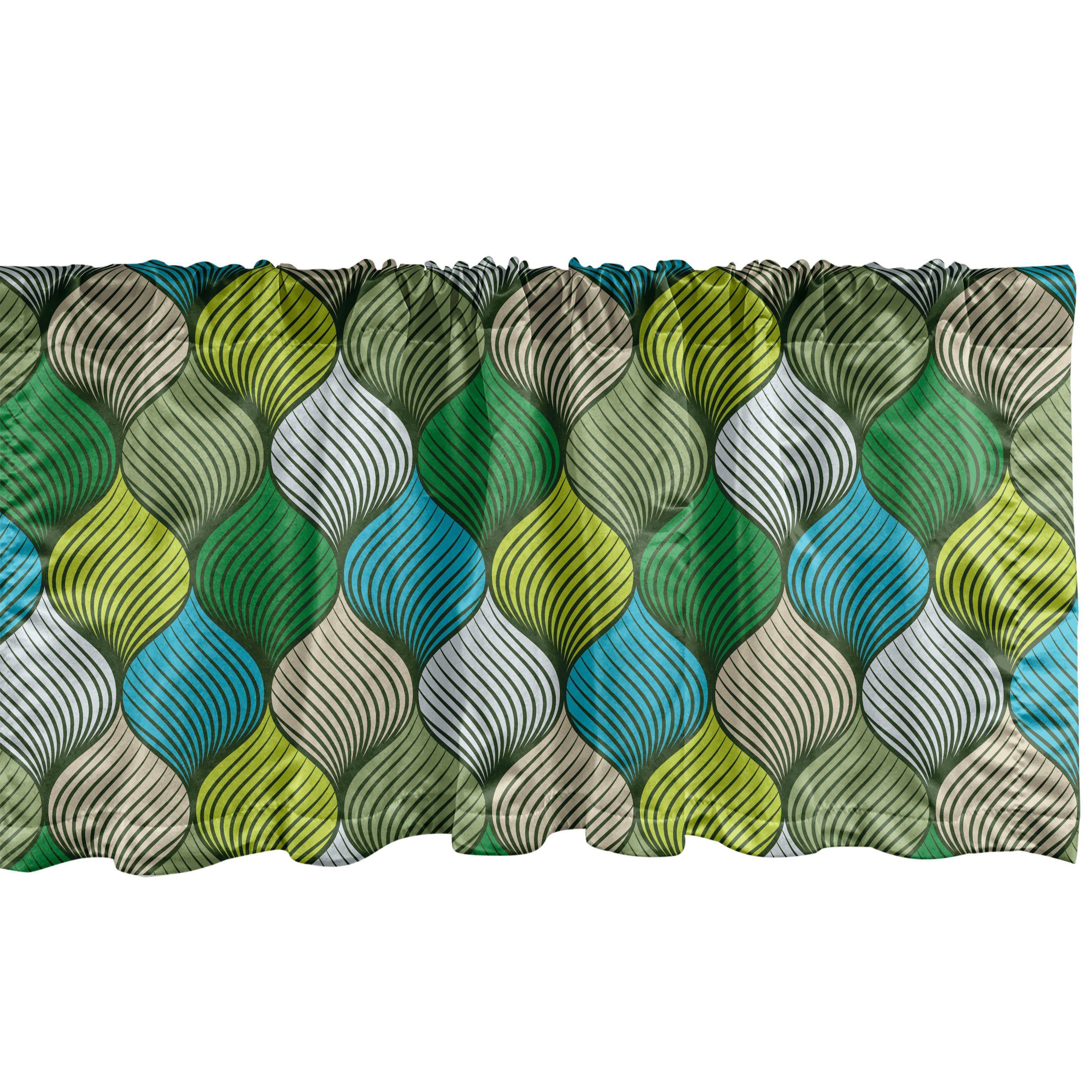 Scheibengardine Vorhang Volant für Küche Schlafzimmer Dekor mit Stangentasche, Abakuhaus, Microfaser, Abstrakt Gradient Natur Tone Forms