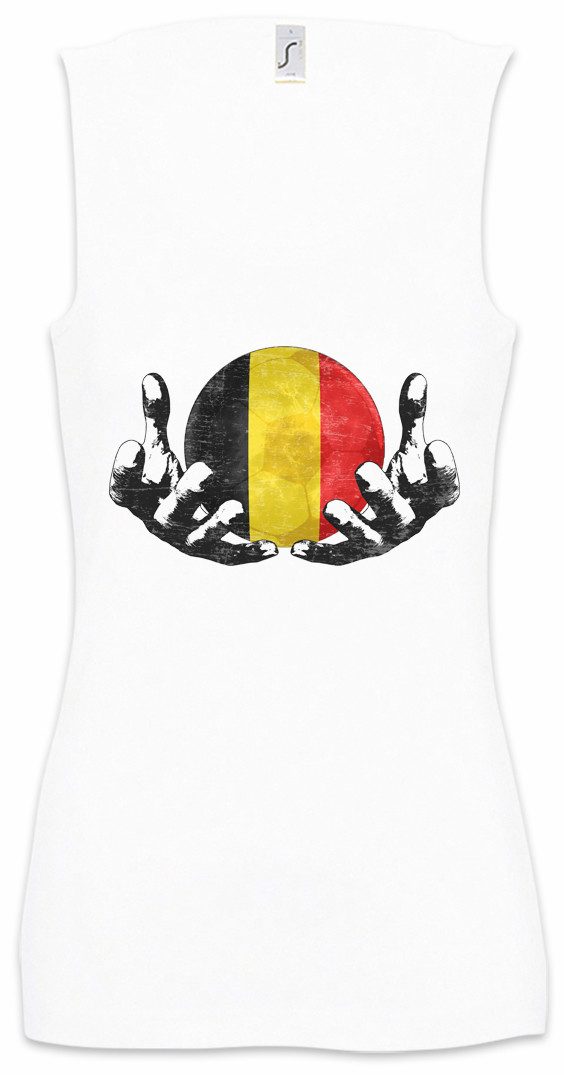Urban Backwoods Tanktop Belgium Football Magic Ball Ärmelloses Damen T-Shirt Belgien Belgisch Belgian Fußball Fahne Fussball