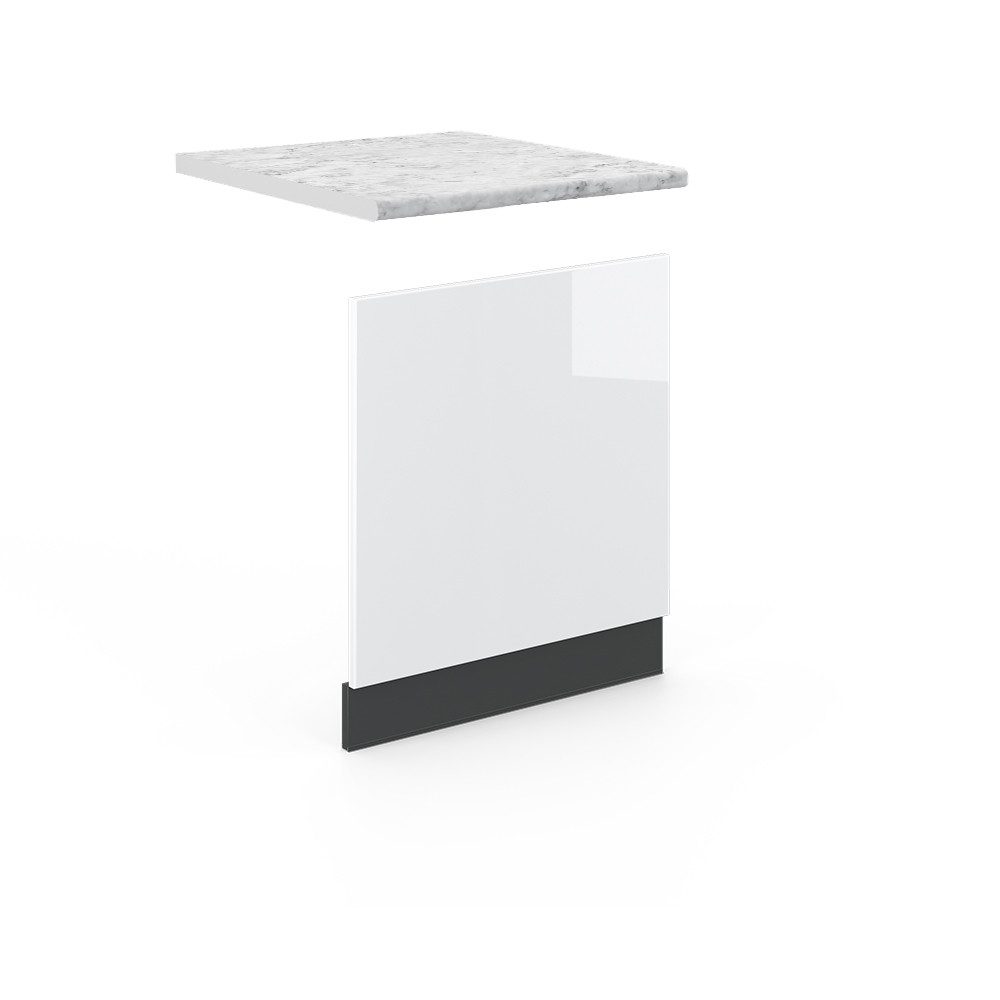 Vicco Frontblende Fame-Line, Weiß Hochglanz/Anthrazit, 60 cm, AP Marmor