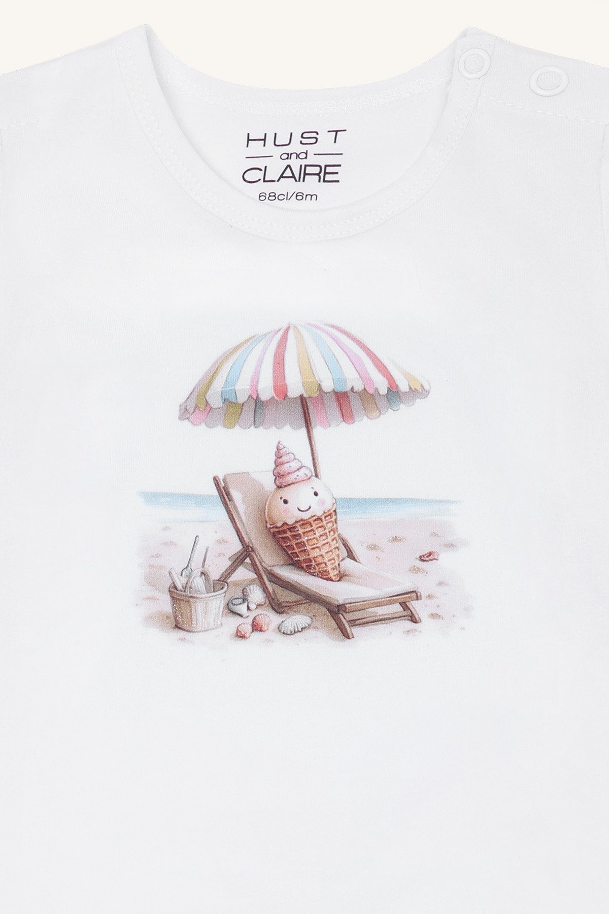 Hust & Claire Kurzarmbody HCBritt Sunny (1-tlg) Baby Body Mädchen mit Eis Print