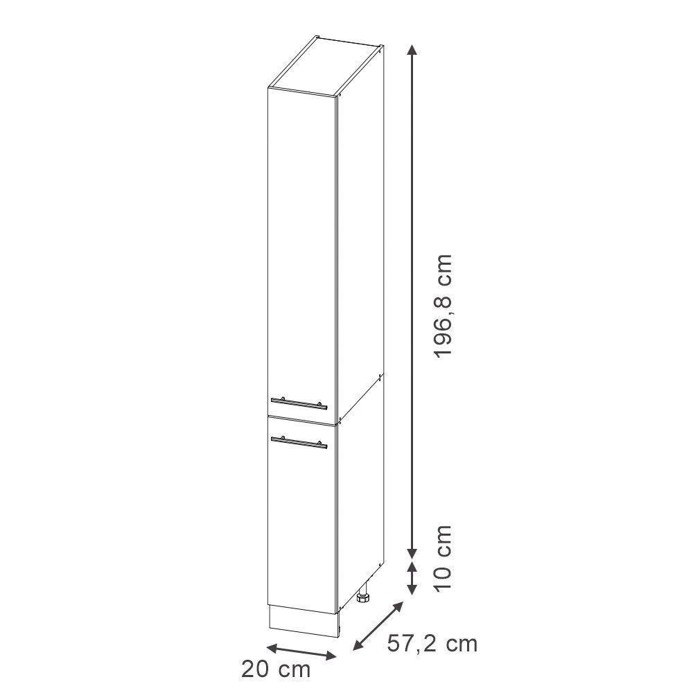 Vicco Hochschrank Fame-Line, Goldkraft Eiche/Weiß, 20 cm, AP Eiche (1-St)