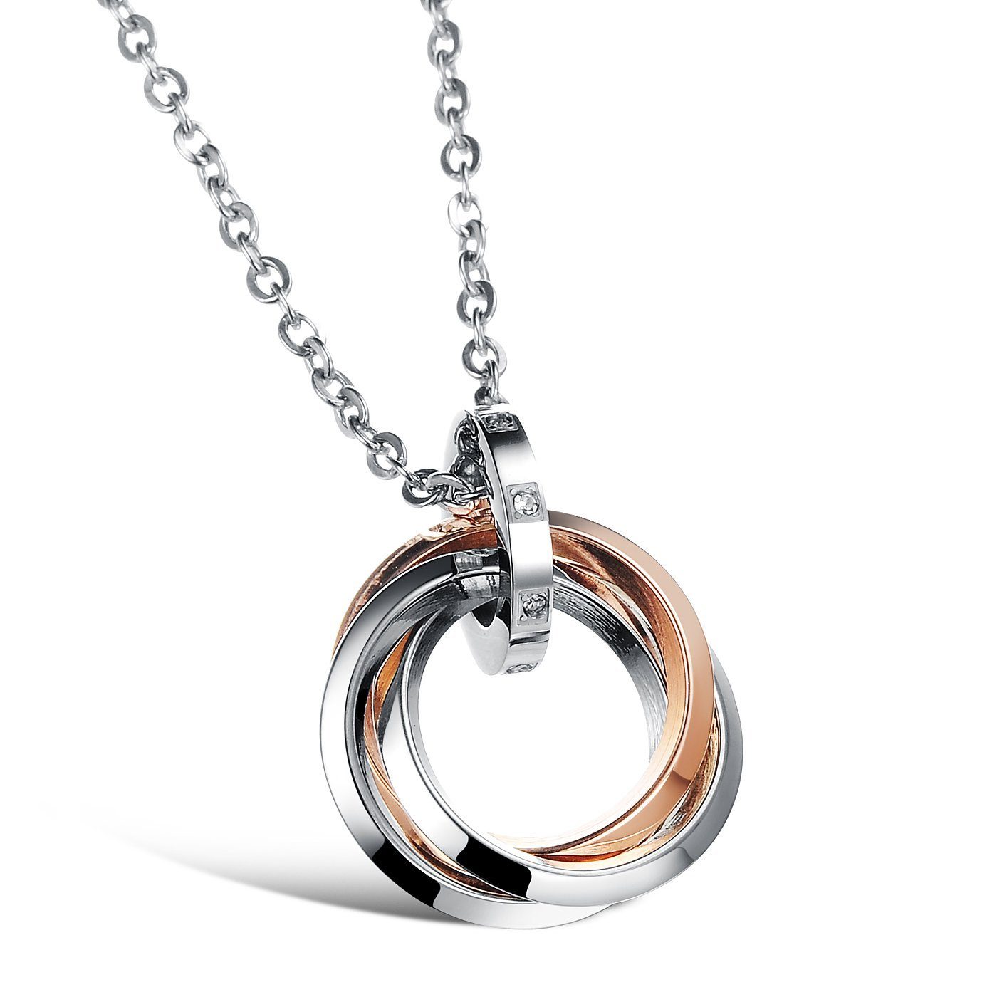 Kim Johanson Schmuckset Liebe, mit Zirkonia, Partnerketten: 2 Ketten mit Anhänger