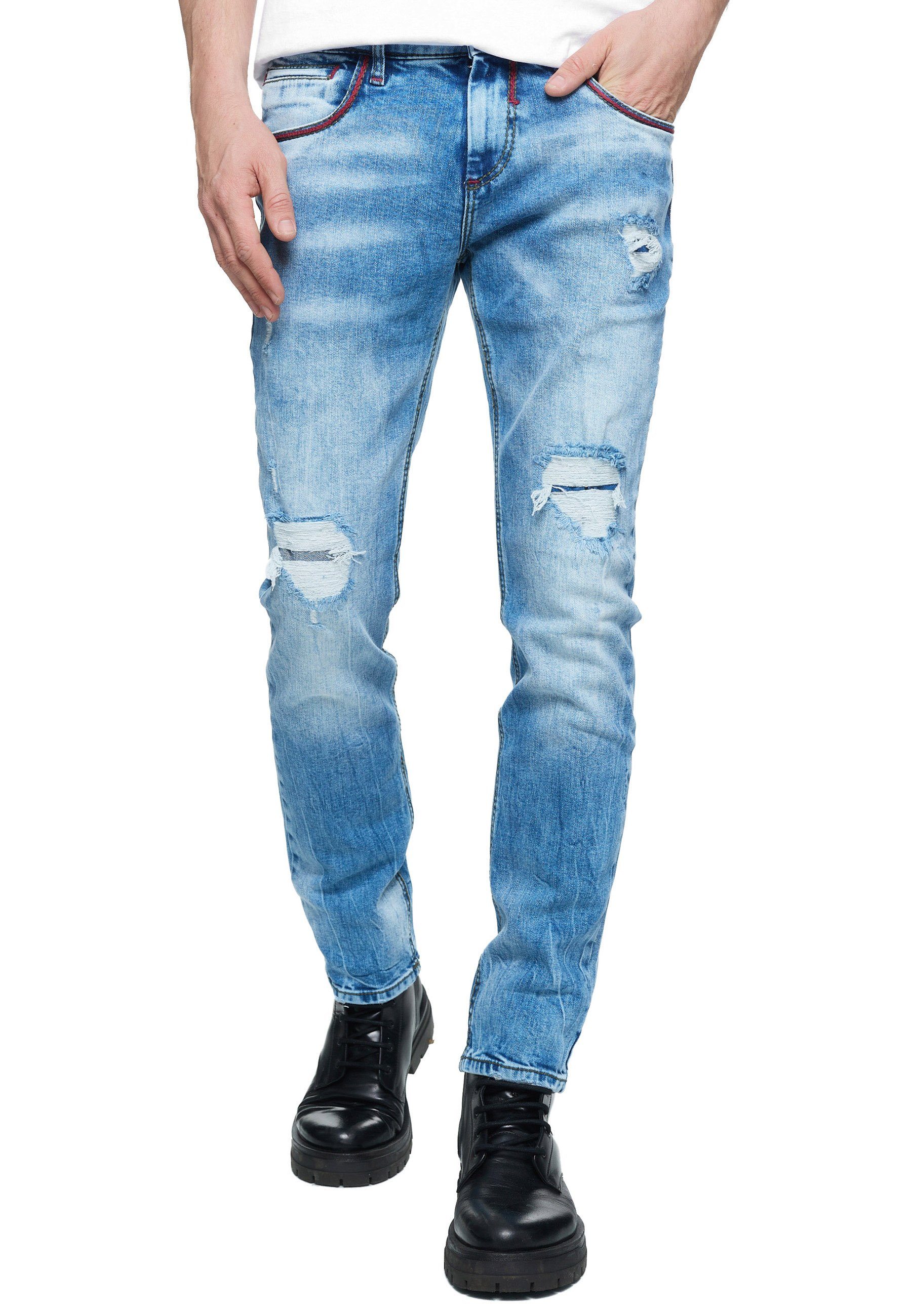 Rusty Neal Straight-Jeans MINO in klassischem Look hellblau