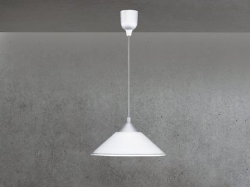 meineWunschleuchte LED Pendelleuchte, LED wechselbar, Warmweiß, Esstisch-lampe modern über Kücheninsel Lampenschirm Glas Weiß, Ø30cm