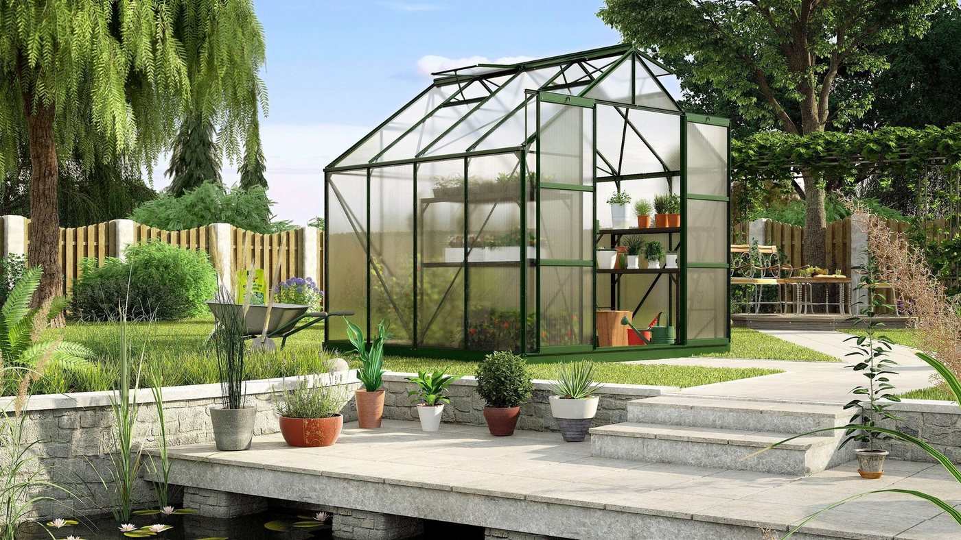 KONIFERA Gewächshaus Titania 6700, BxTxH: 254 x 254 x 246 cm, 4 mm Wandstärke grün | Rabatt: 14% KONIFERA Gewächshaus Titania 6700, BxTxH: 254 x 254 x 246 cm, 4 mm Wandstärke grün | Rabatt: 14%