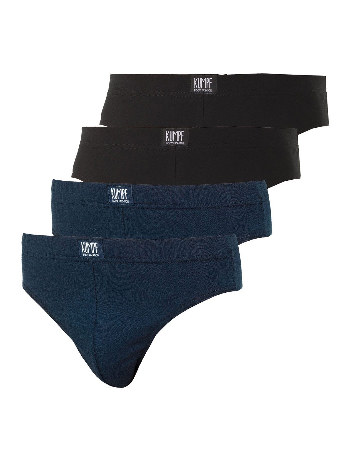 KUMPF Slip 4er Sparpack Herren Slip Bio Cotton (Spar-Set, 4-St) - navy schwarz