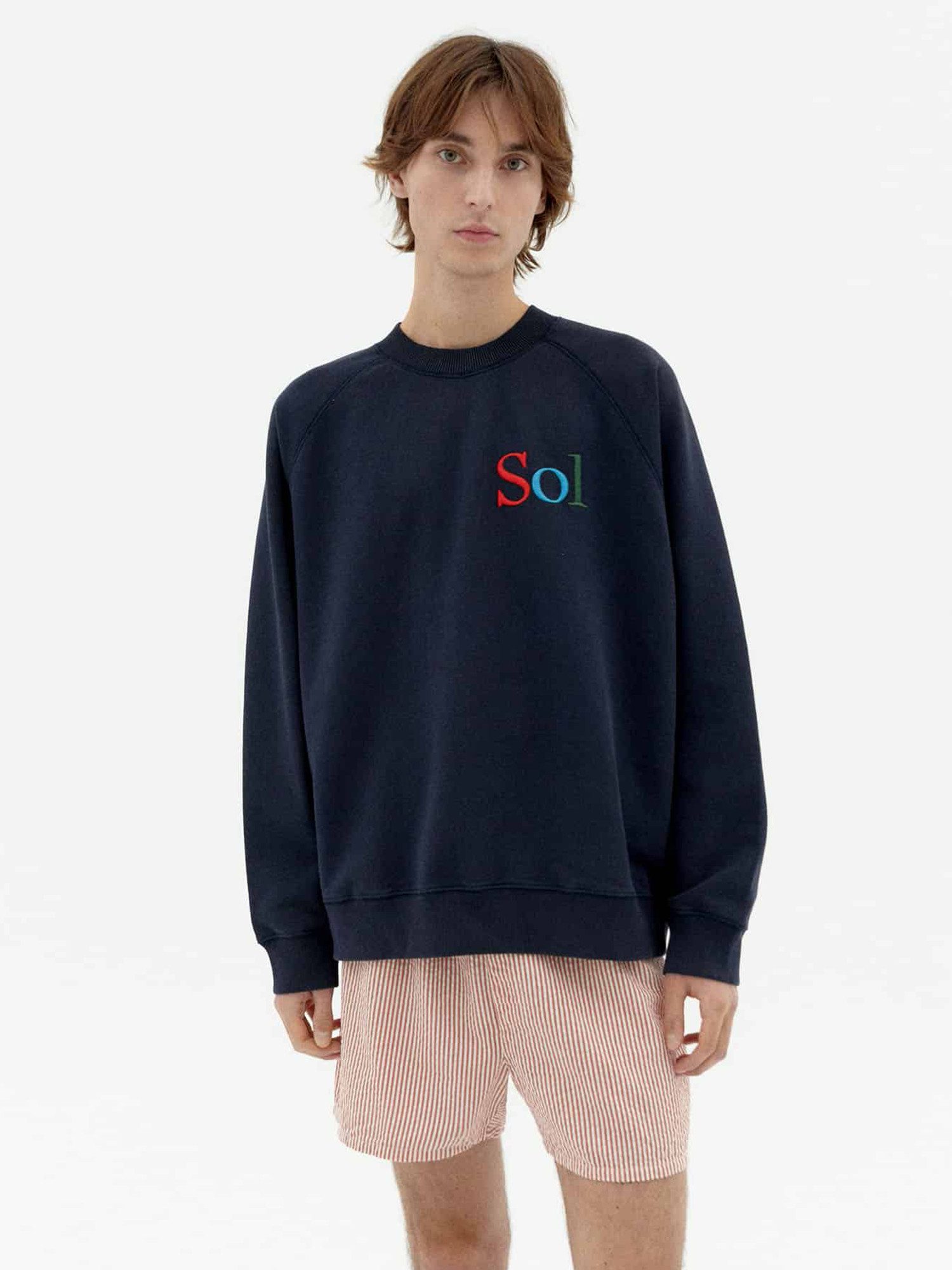 Thinking Mu Sweatshirt Sol Type Navy Pepe Sweatshirt