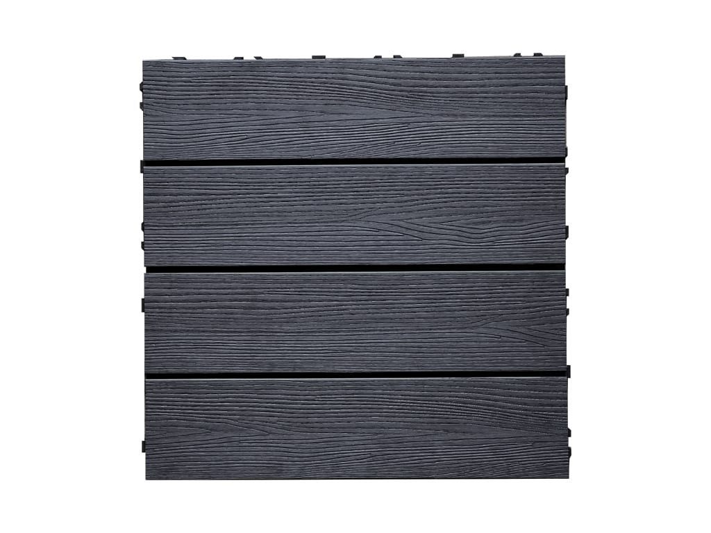 Outgarden Terrassenplatte WPC-Fliese Holzoptik Anthrazit, WPC 40x40, Anthrazit